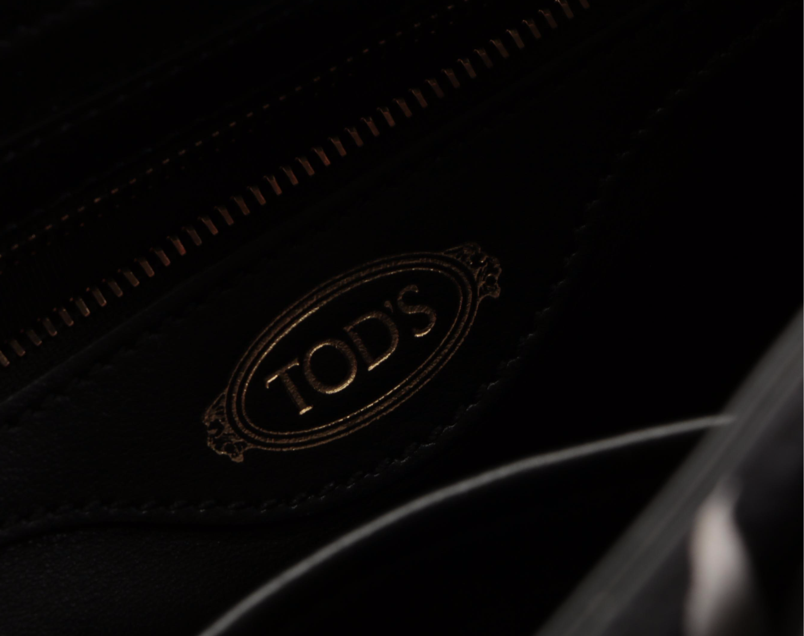 Tod's T Timeless Flap Front Top Handle Bag in Printed Calf Hair and Leather
