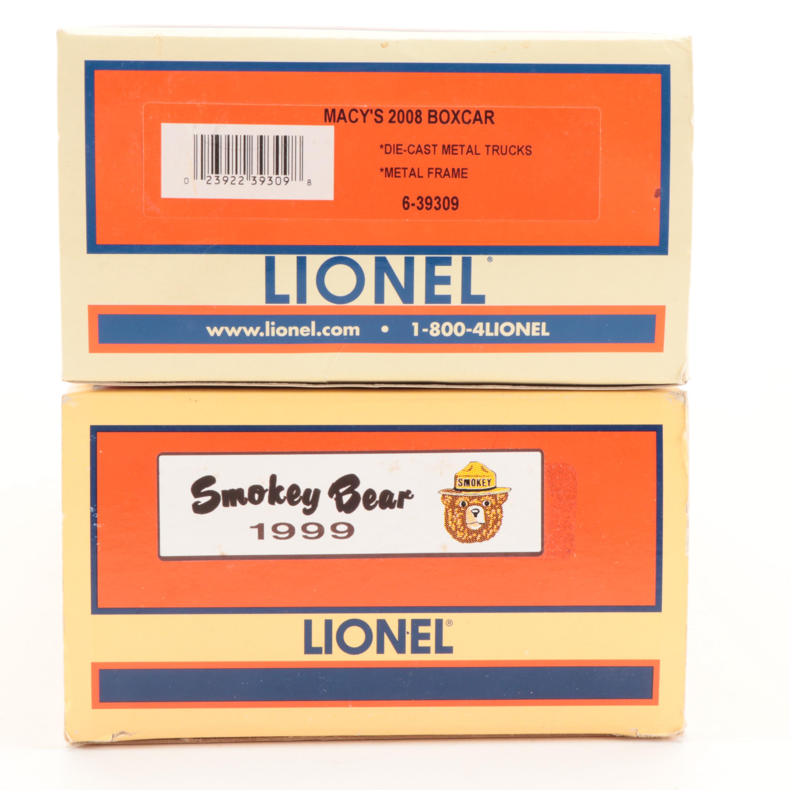 Lionel Electric O Gauge Box Cars, Trolleys, Cabooses, and Accessories