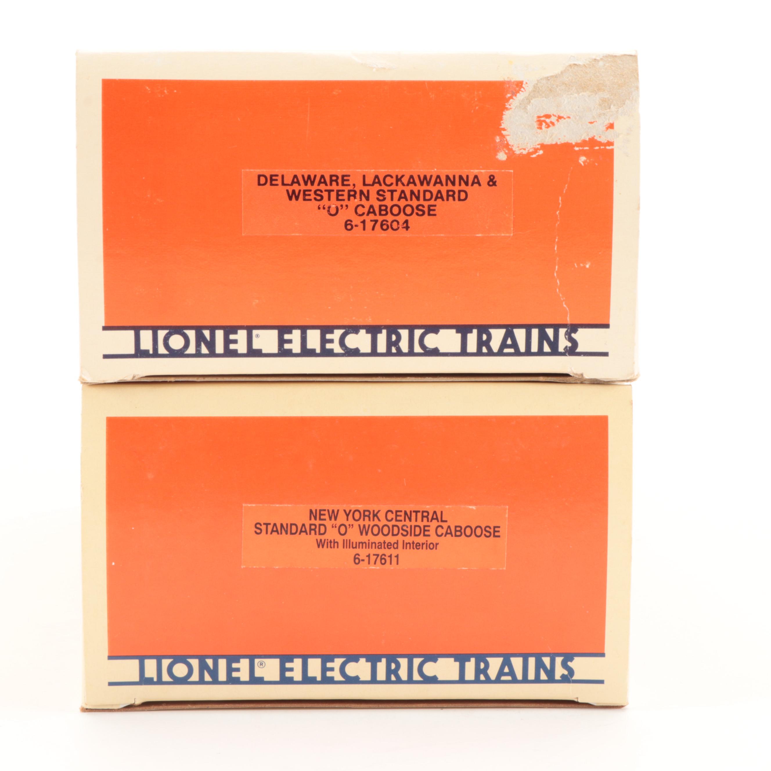 Lionel Electric O Gauge Box Cars, Trolleys, Cabooses, and Accessories