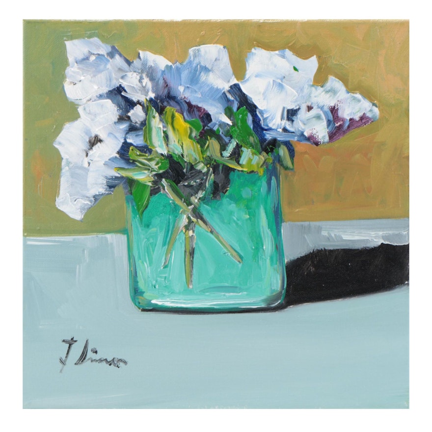 José M. Lima Floral Still Life Oil Painting, 2022