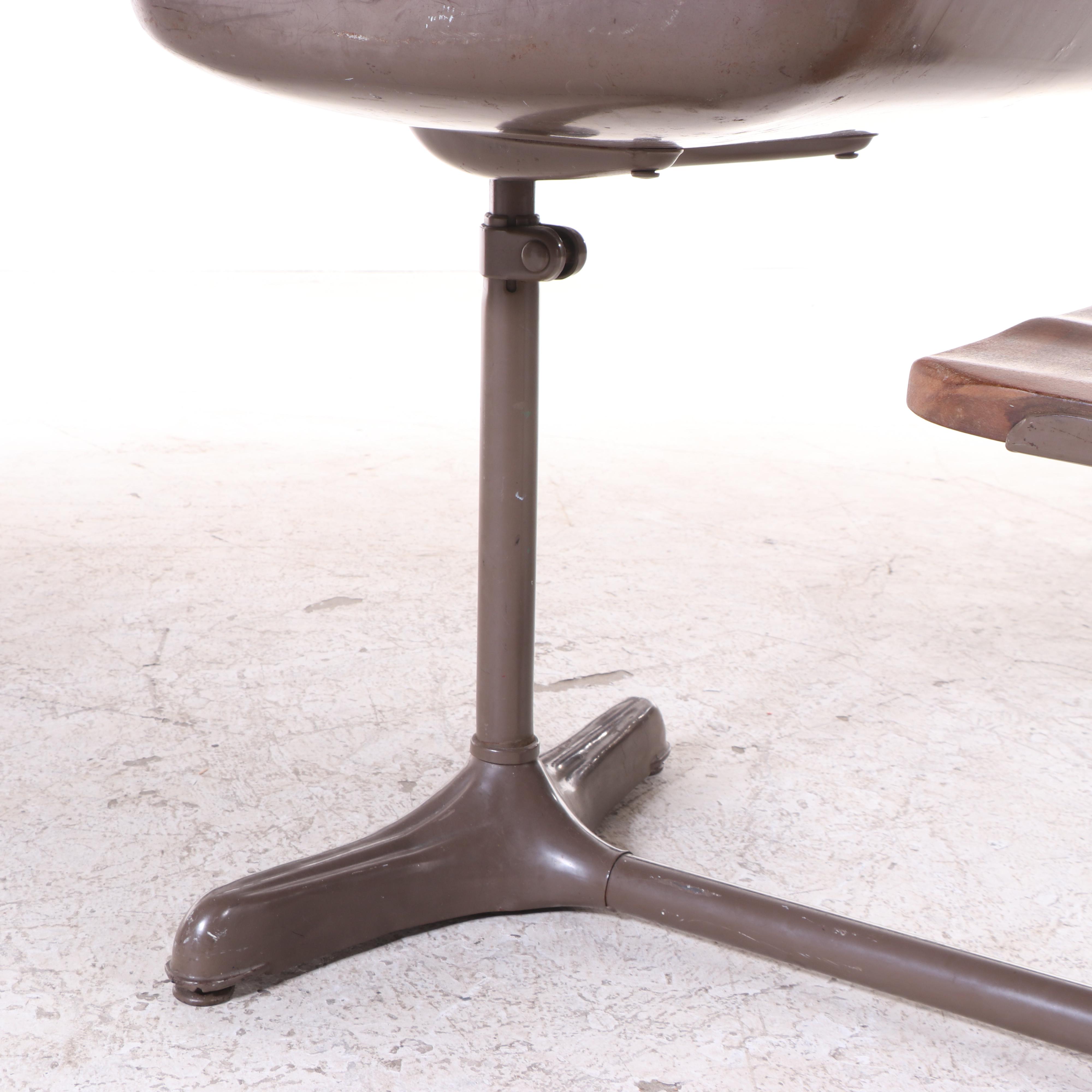 Steel and Maple Student School Desk, Mid-20th Century