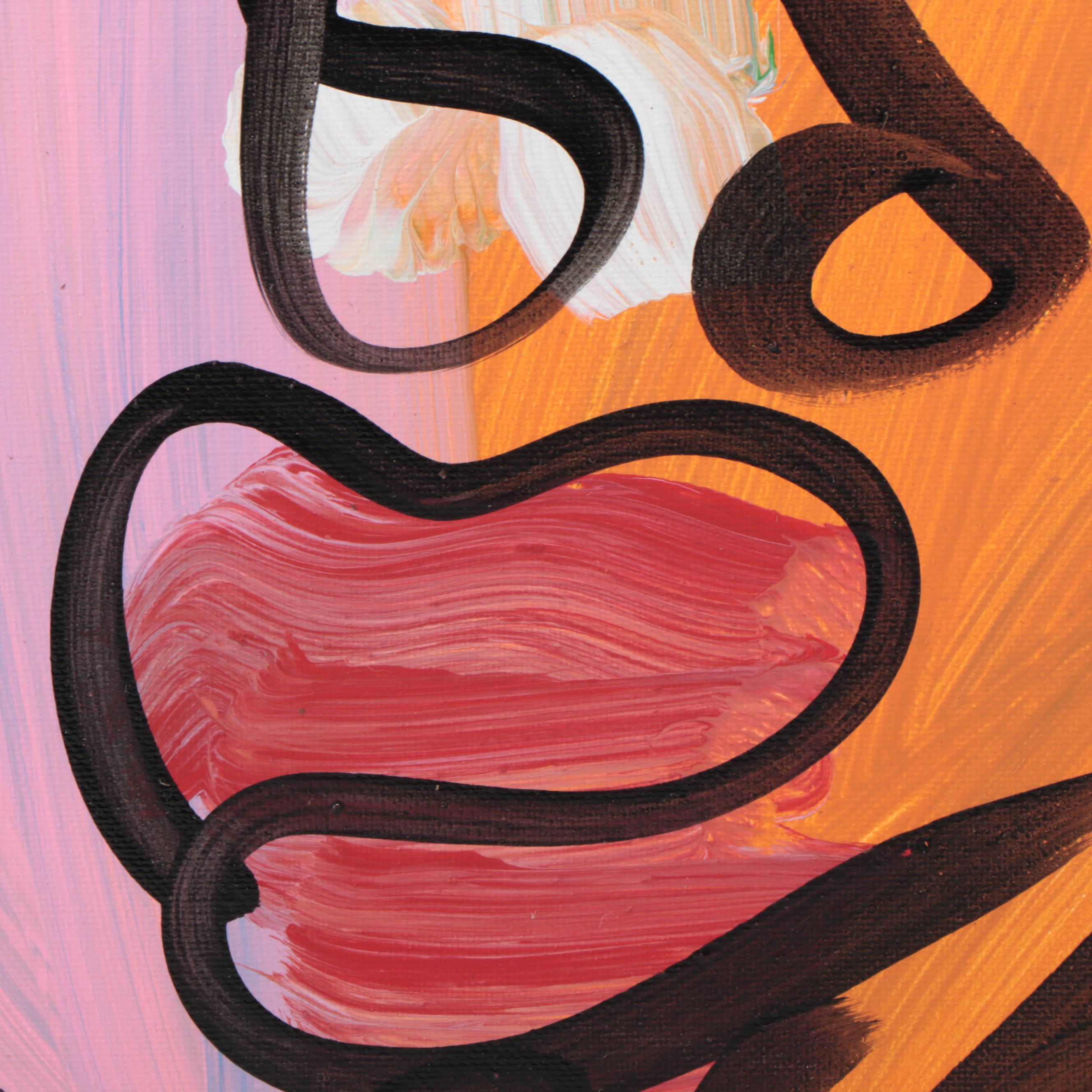 Peter Keil Abstract Portrait Acrylic Painting "Andy Warhol"