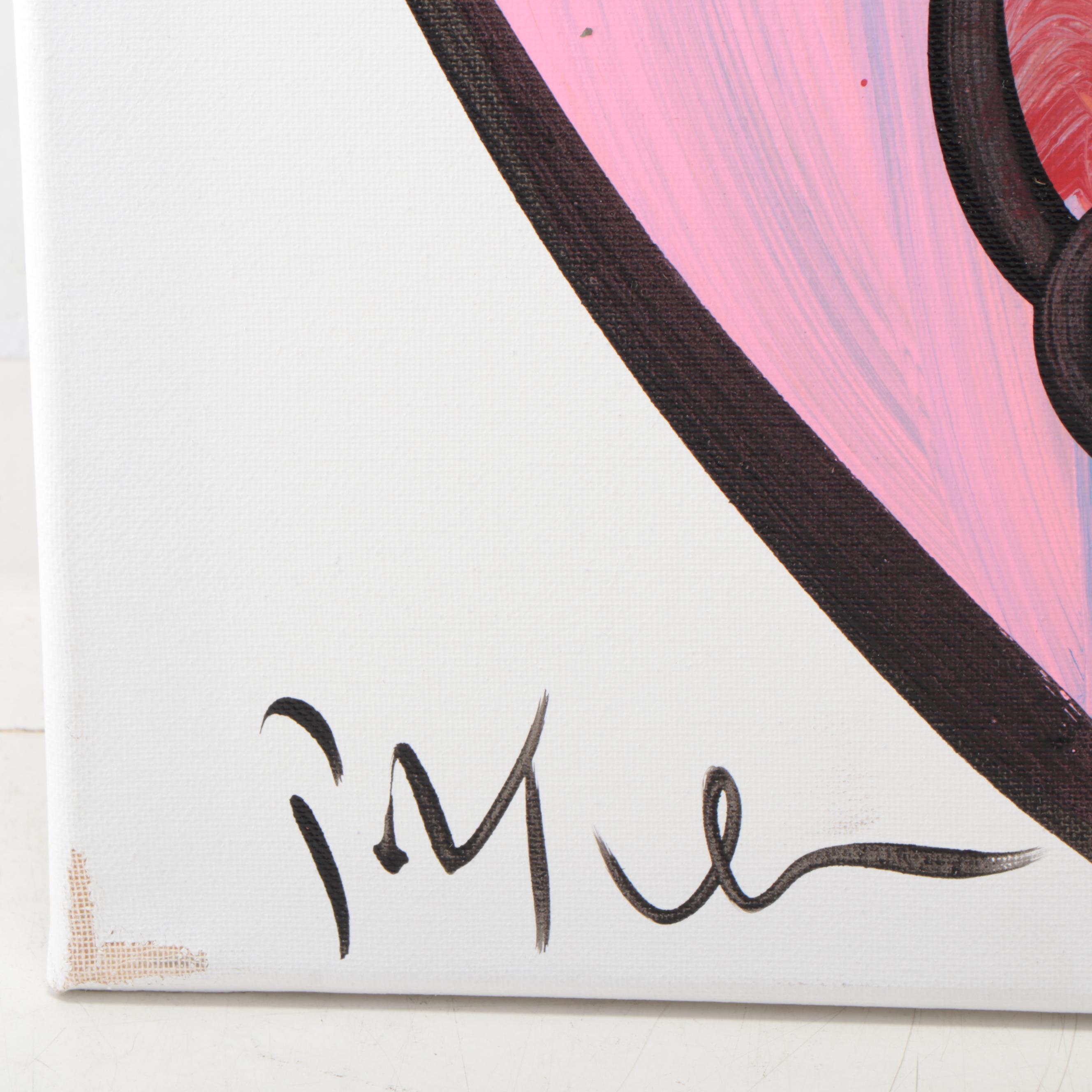 Peter Keil Abstract Portrait Acrylic Painting "Andy Warhol"