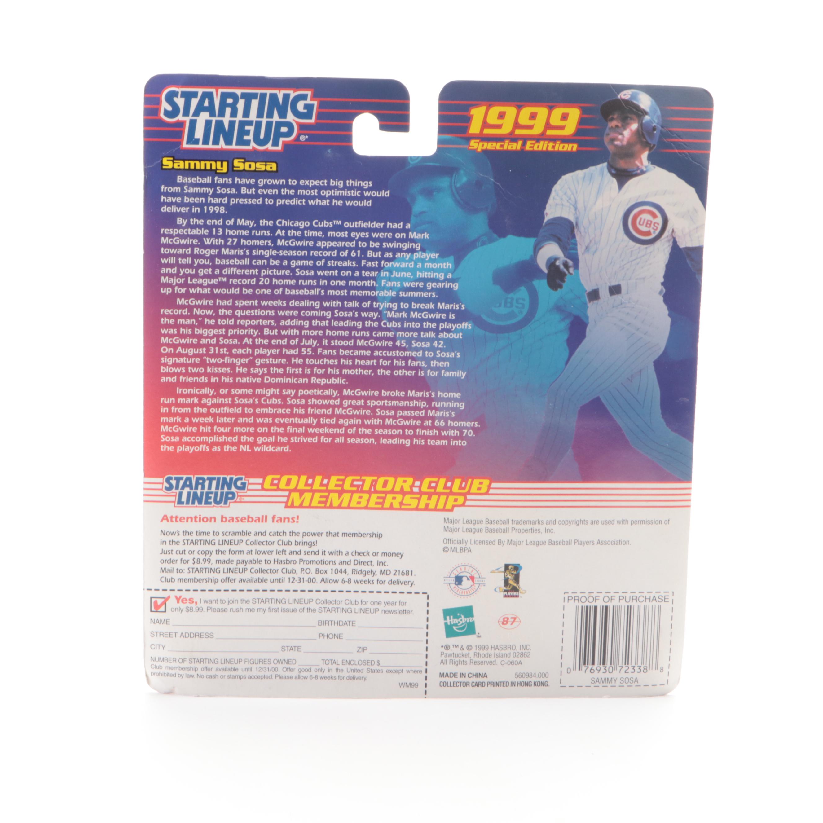 Hasbro Starting Lineup Roger Maris, McGwire and Sosa Baseball Action Figures