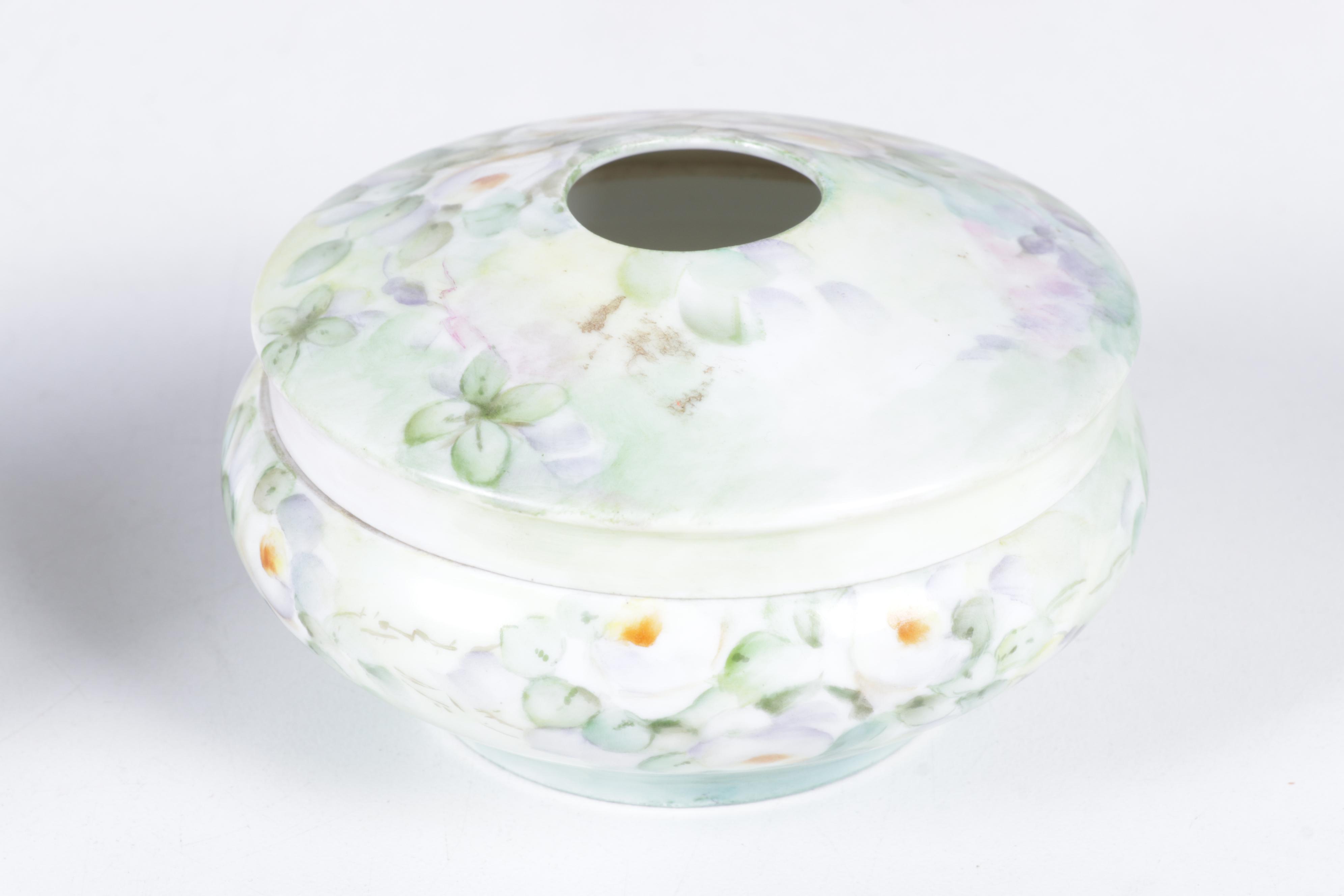 European Porcelain Hair Receivers and Vanity Boxes Featuring Haviland and More