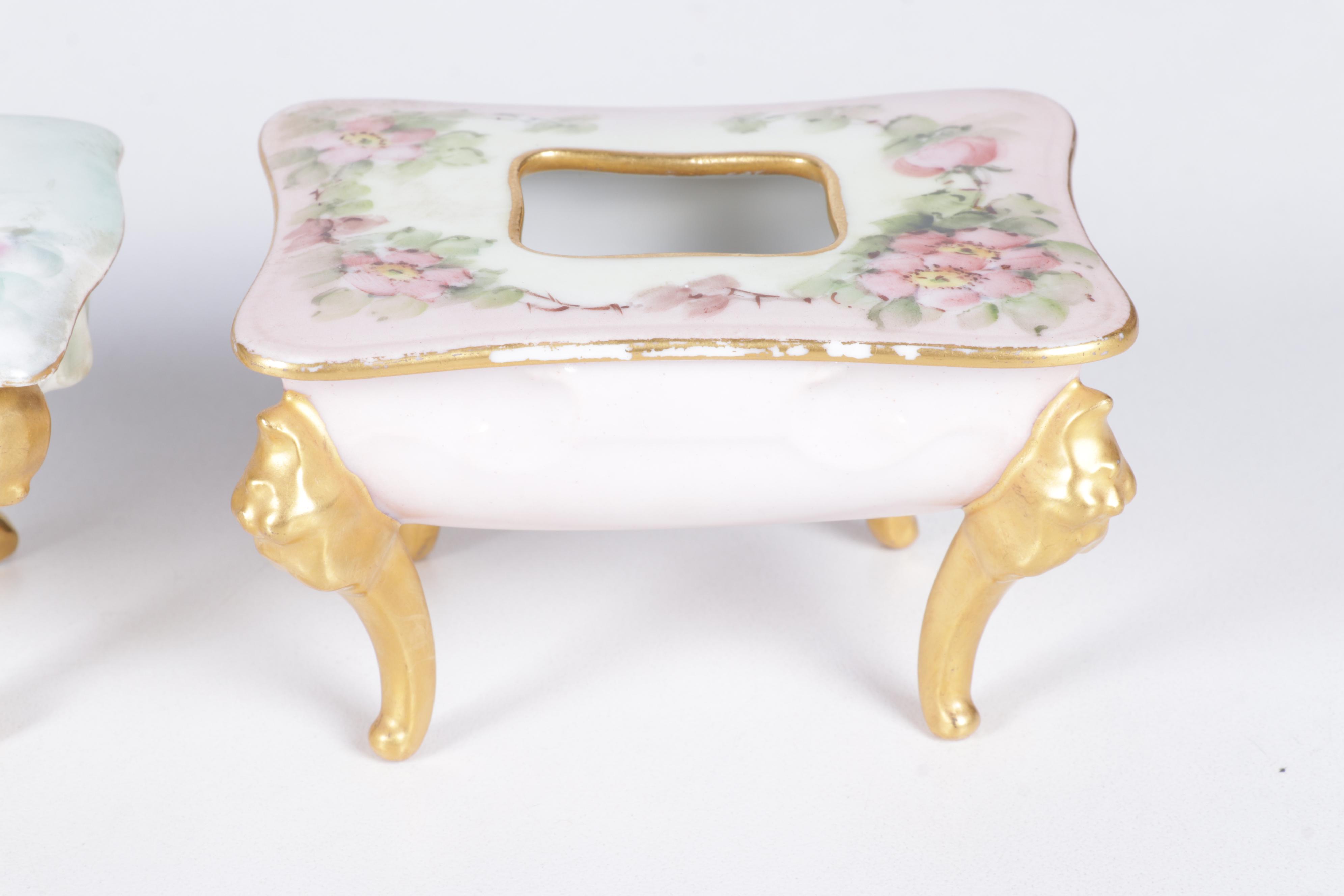 European Porcelain Hair Receivers and Vanity Boxes Featuring Haviland and More