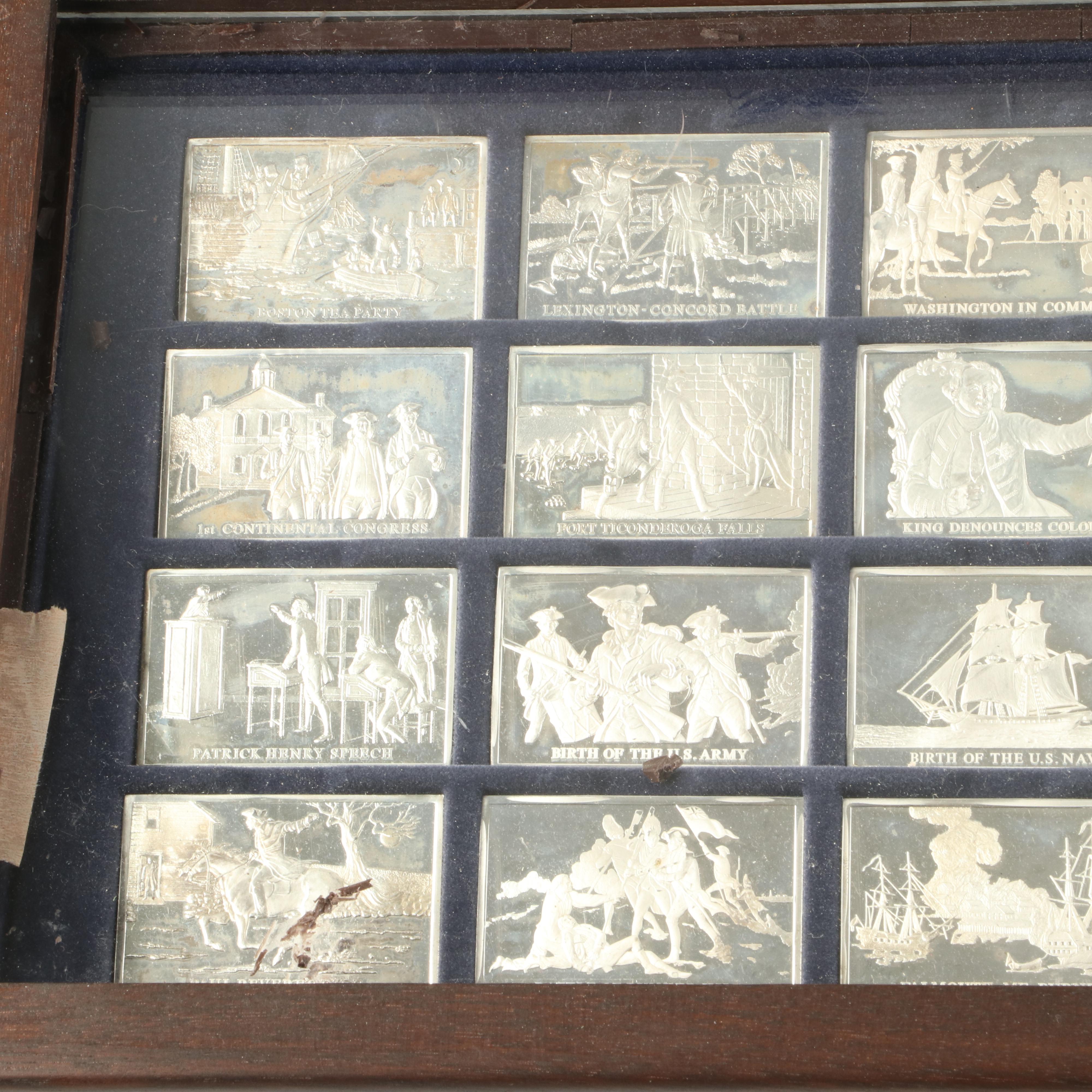 Danbury Mint Revolutionary War Commemorative Sterling Silver Ingots