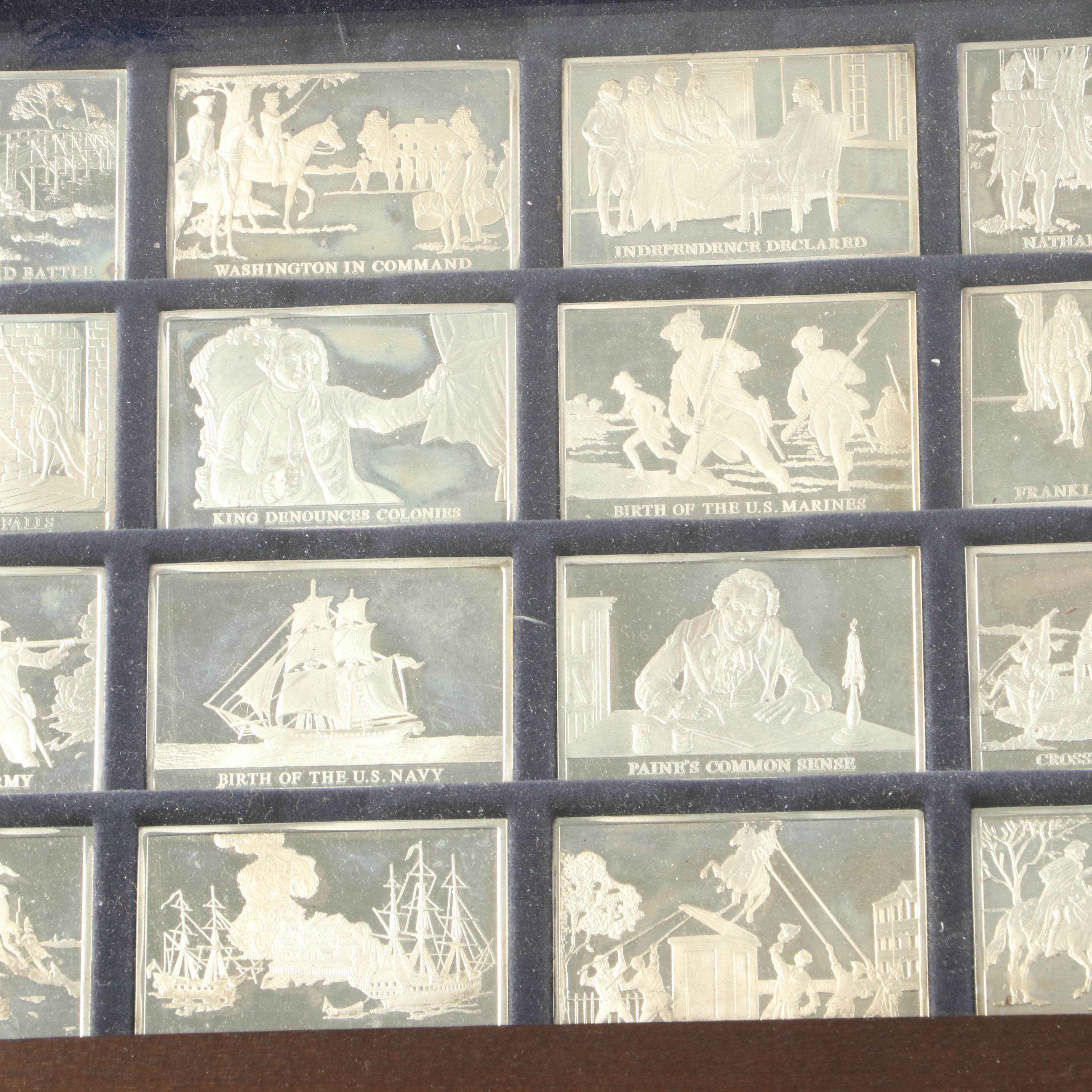 Danbury Mint Revolutionary War Commemorative Sterling Silver Ingots