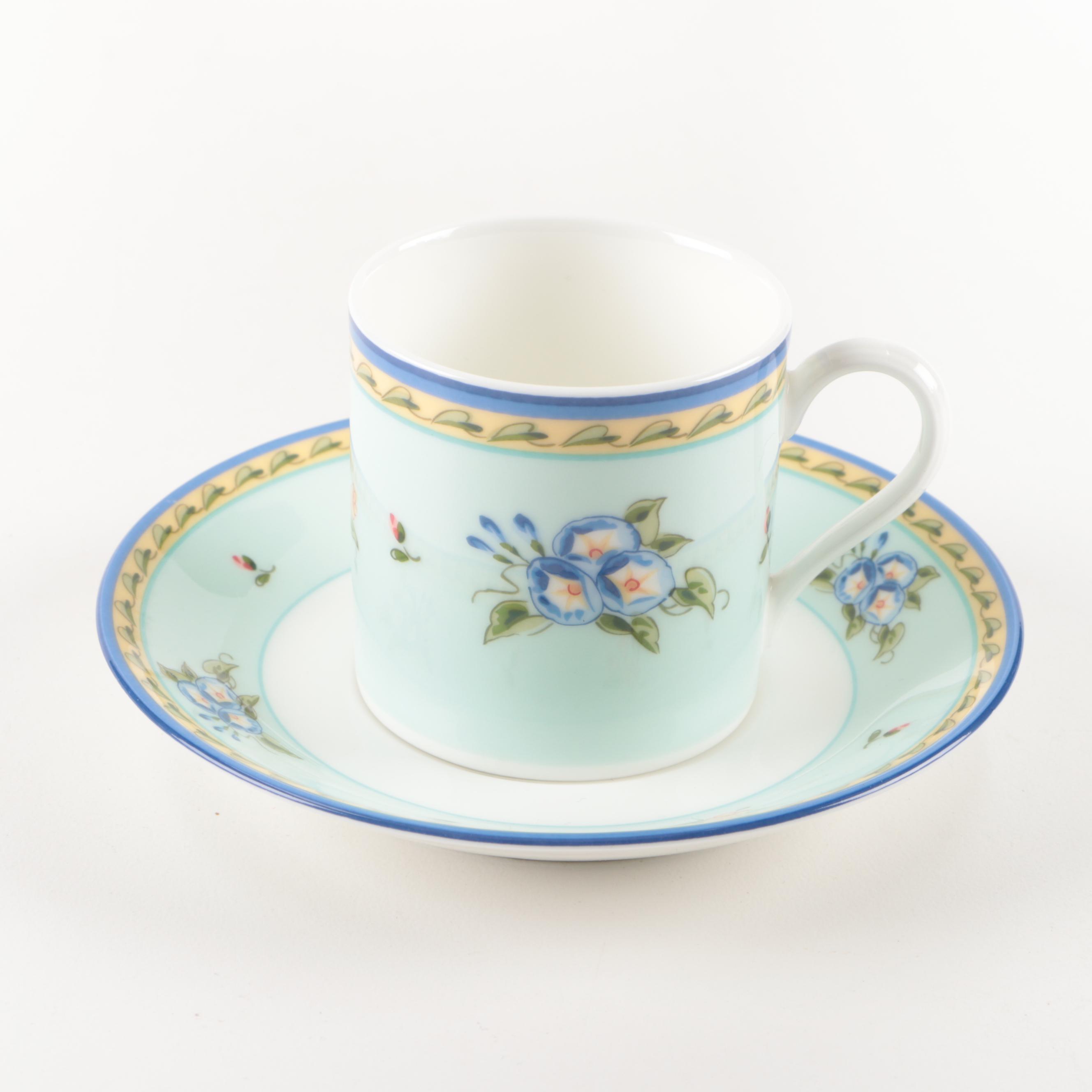 Tiffany & Co. "Morning Glory" Demitasse Cups and Saucers, 2000