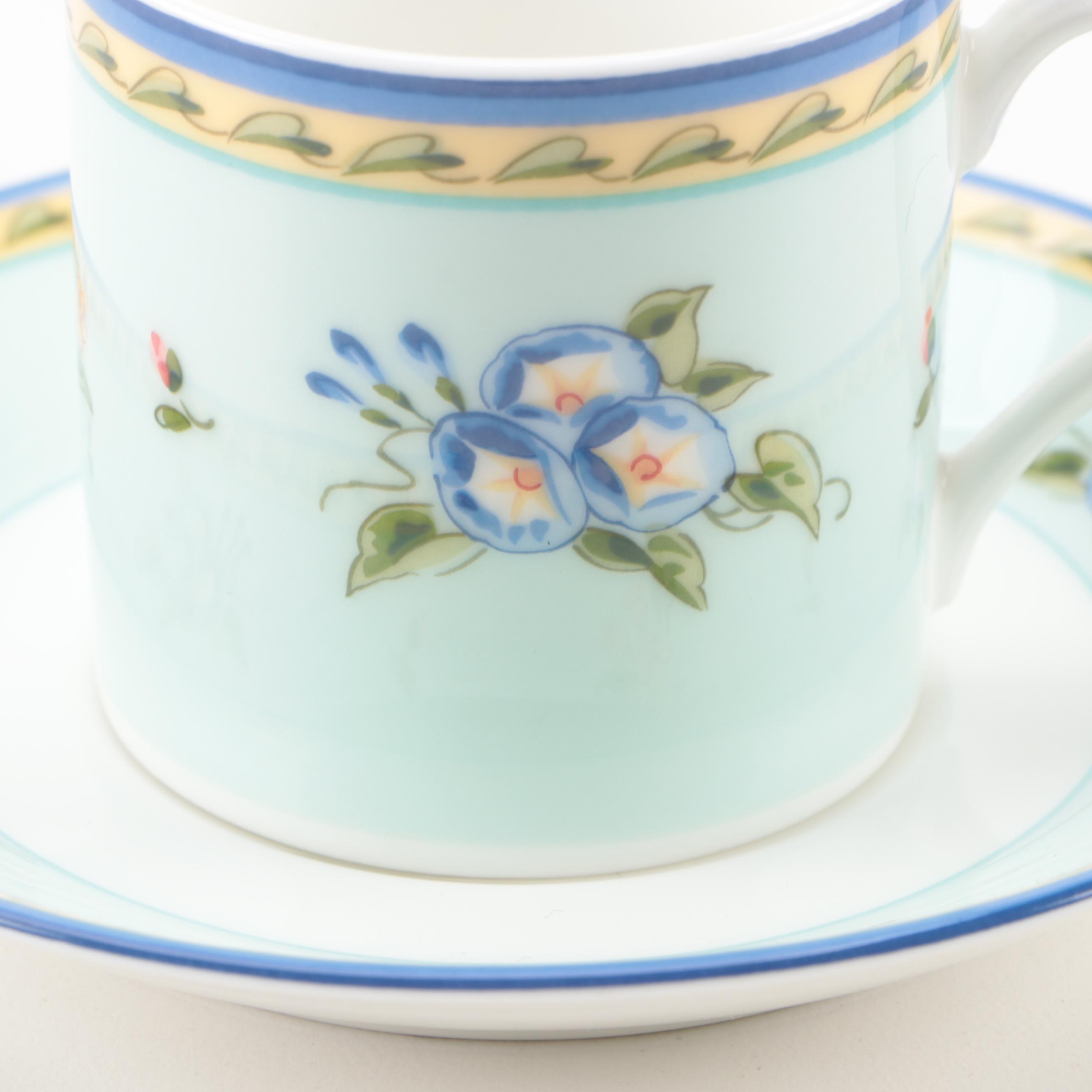 Tiffany & Co. "Morning Glory" Demitasse Cups and Saucers, 2000