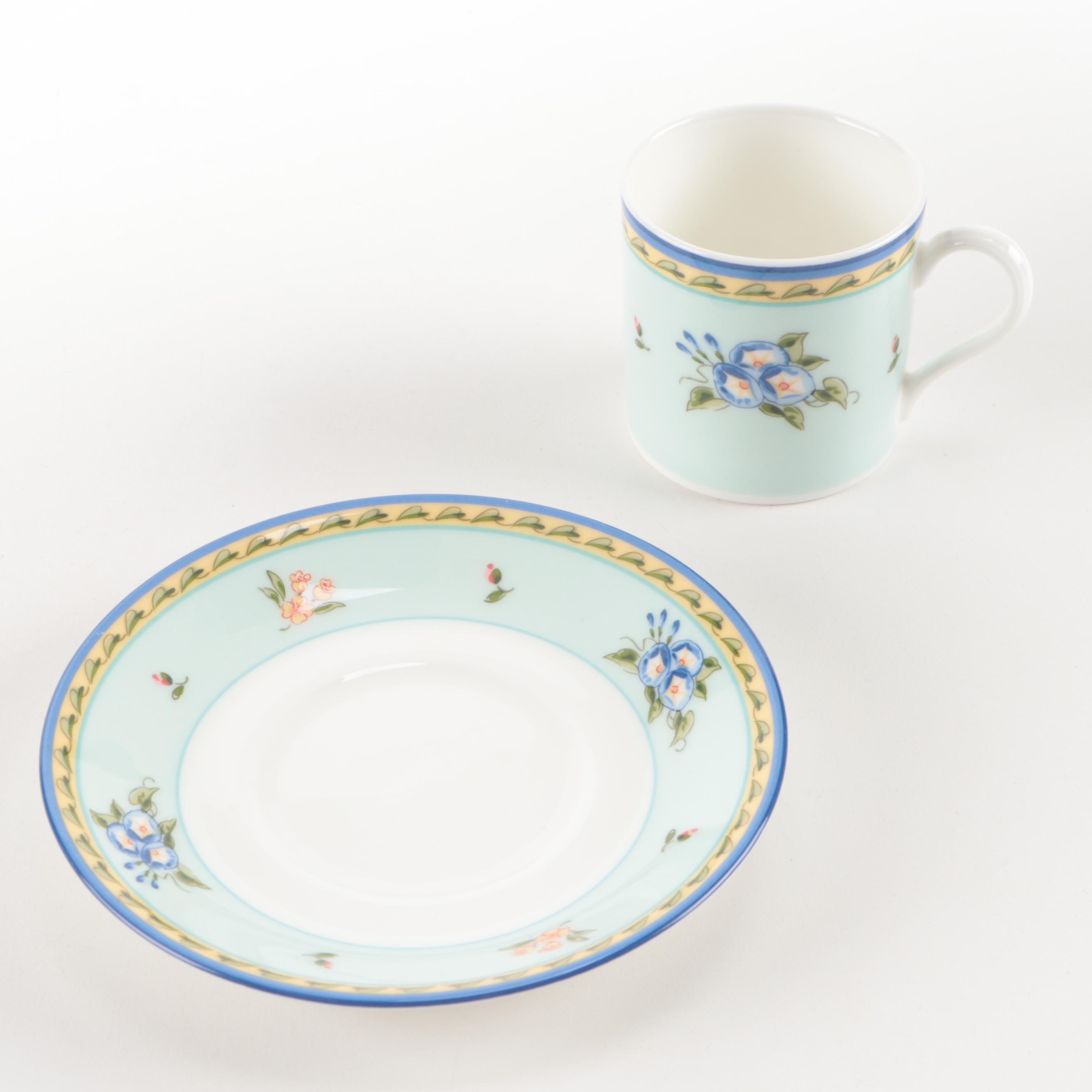 Tiffany & Co. "Morning Glory" Demitasse Cups and Saucers, 2000