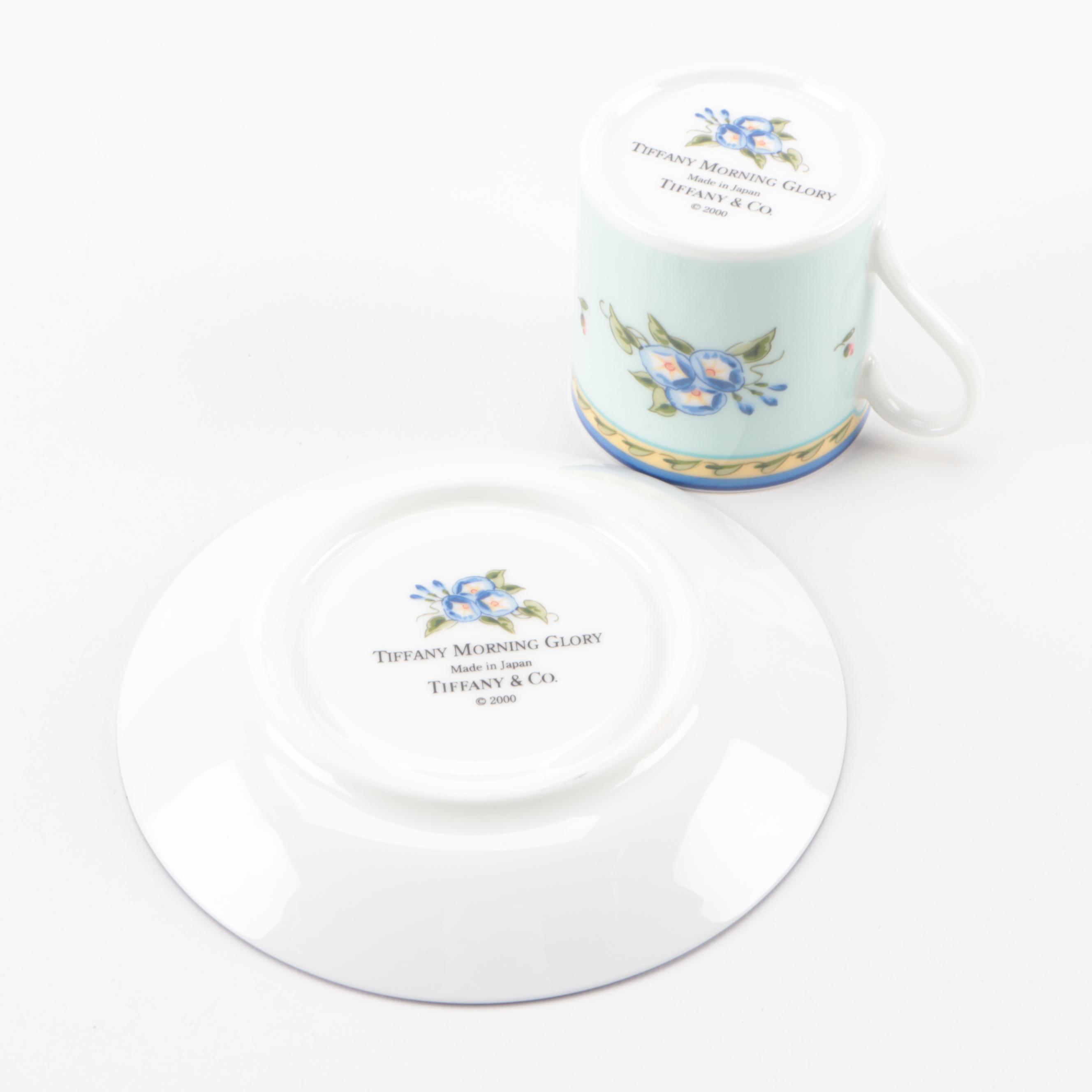 Tiffany & Co. "Morning Glory" Demitasse Cups and Saucers, 2000