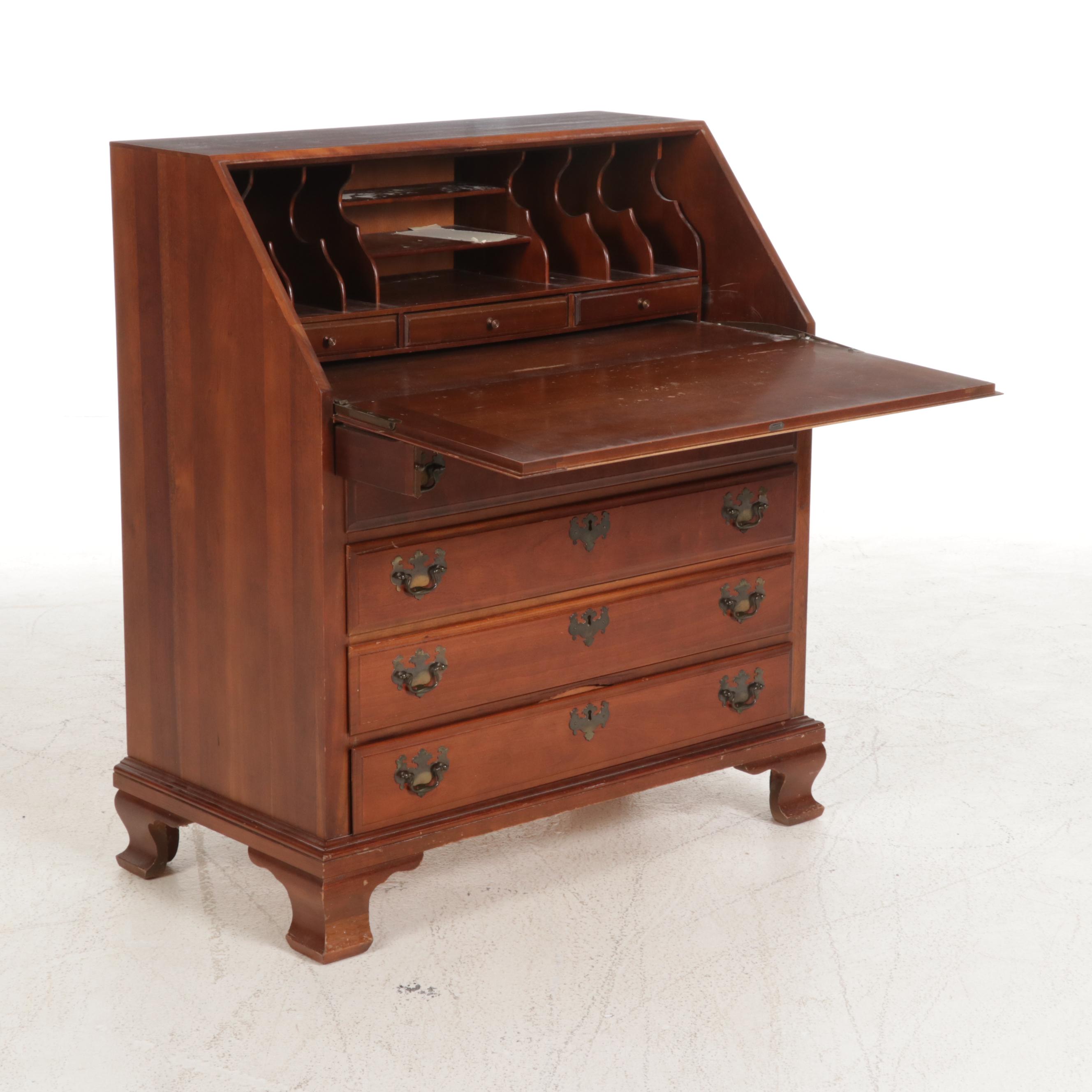 Maddox Tables Federal Style Cherry Secretary Desk, Mid-20th Century