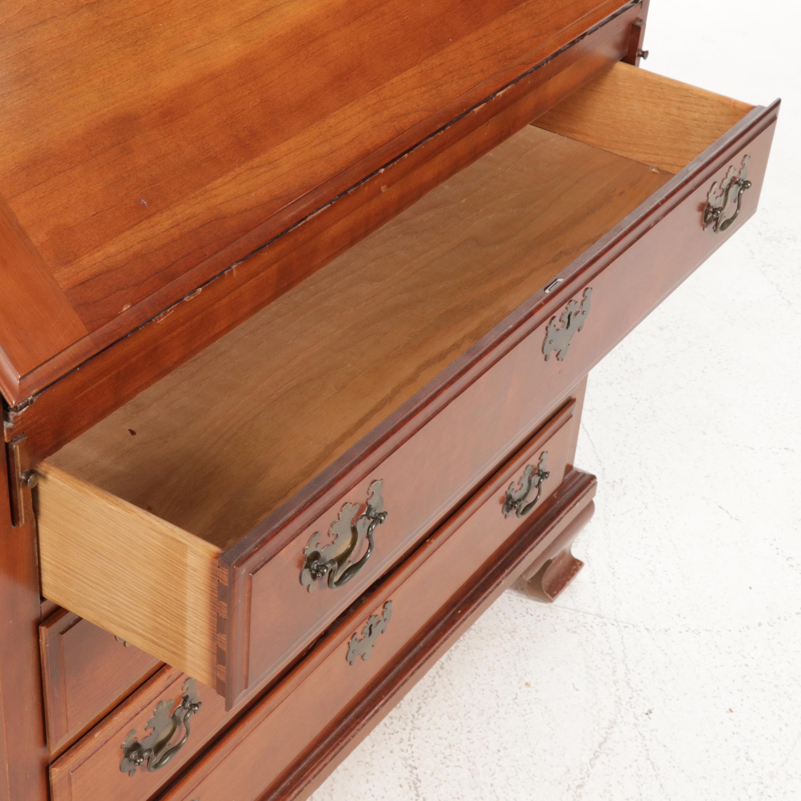 Maddox Tables Federal Style Cherry Secretary Desk, Mid-20th Century