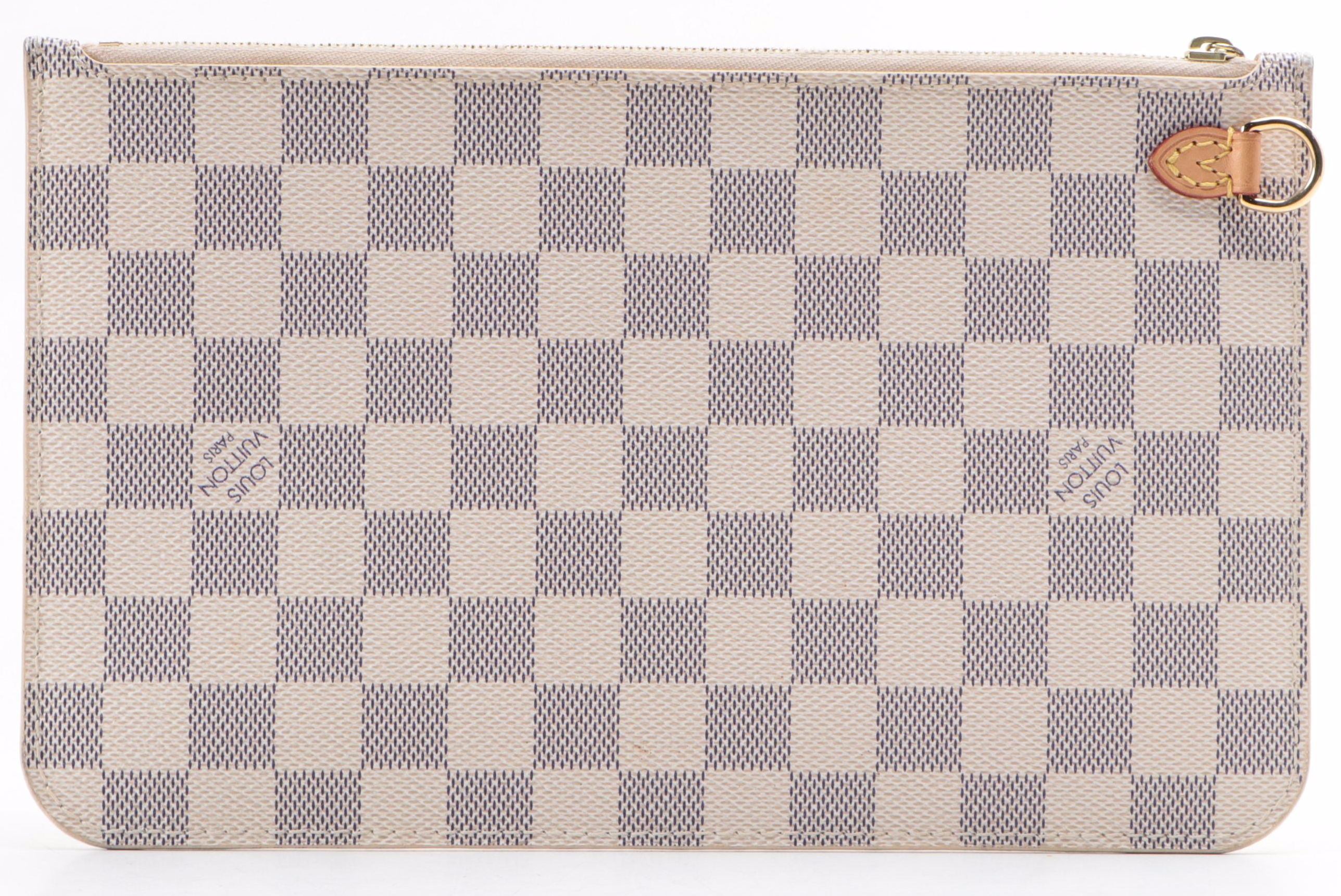 Louis Vuitton Neverfull Pochette in Damier Azur Canvas