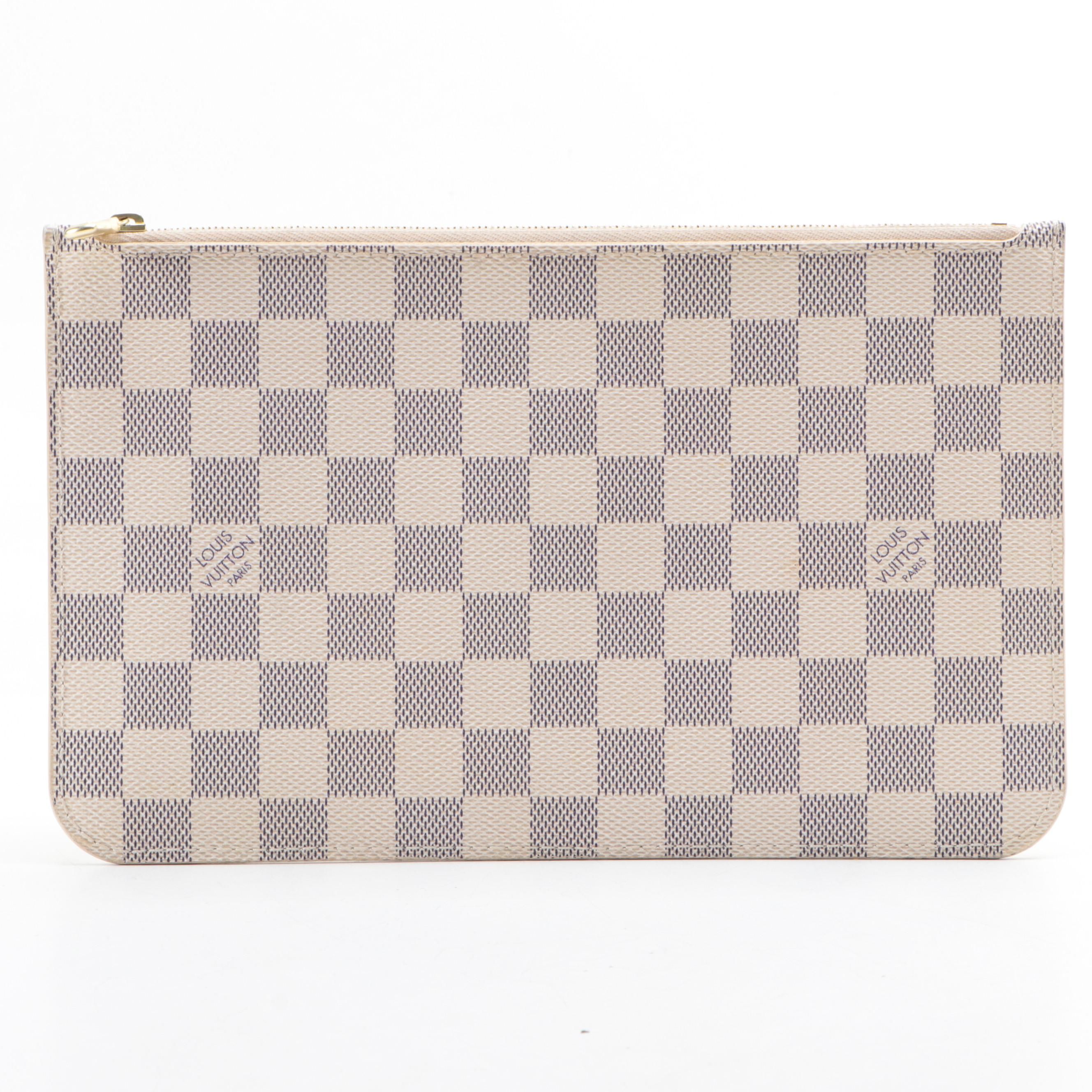 Louis Vuitton Neverfull Pochette in Damier Azur Canvas