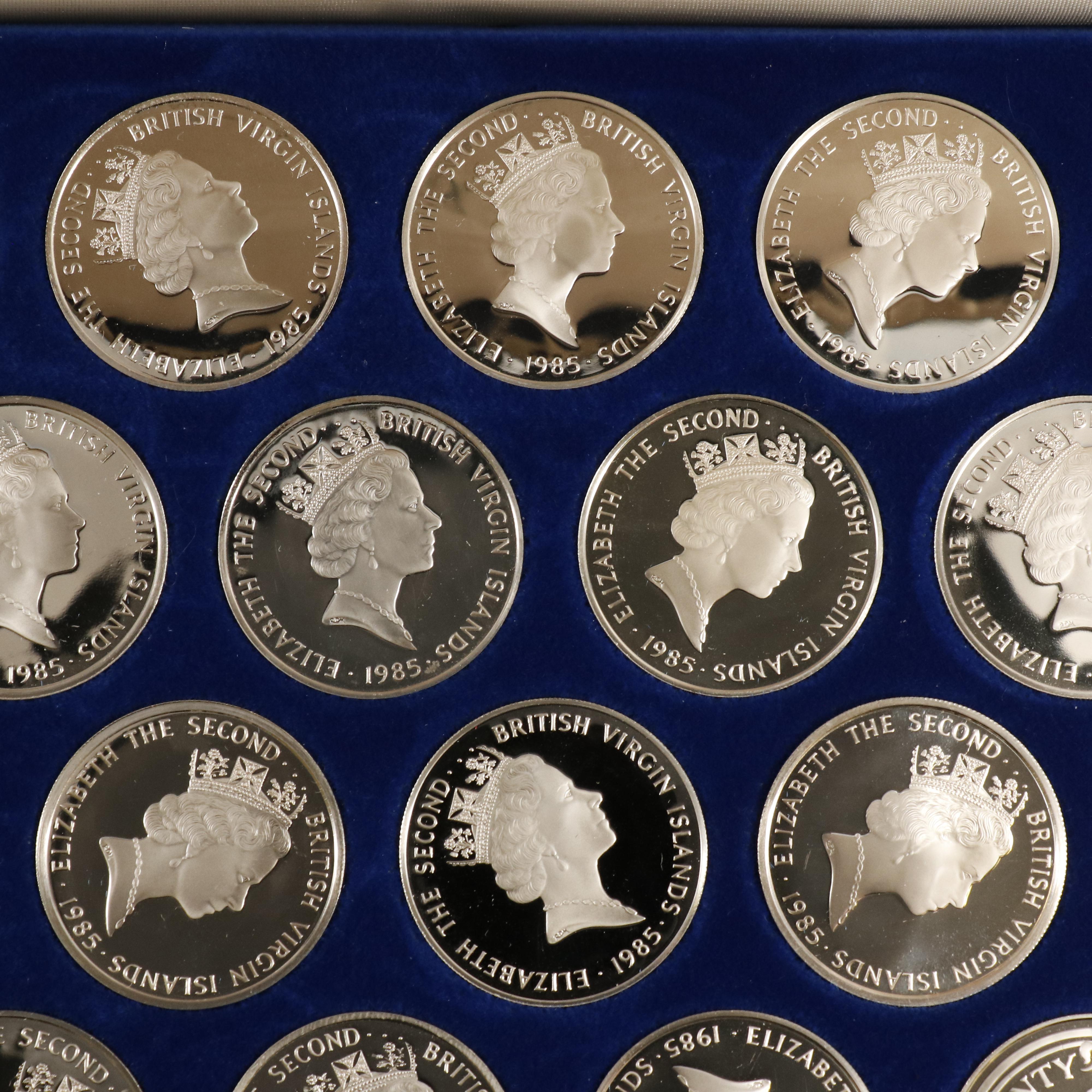 "Treasure Coins of the Caribbean" Complete 1985 Set of 25 BVI Silver Coins