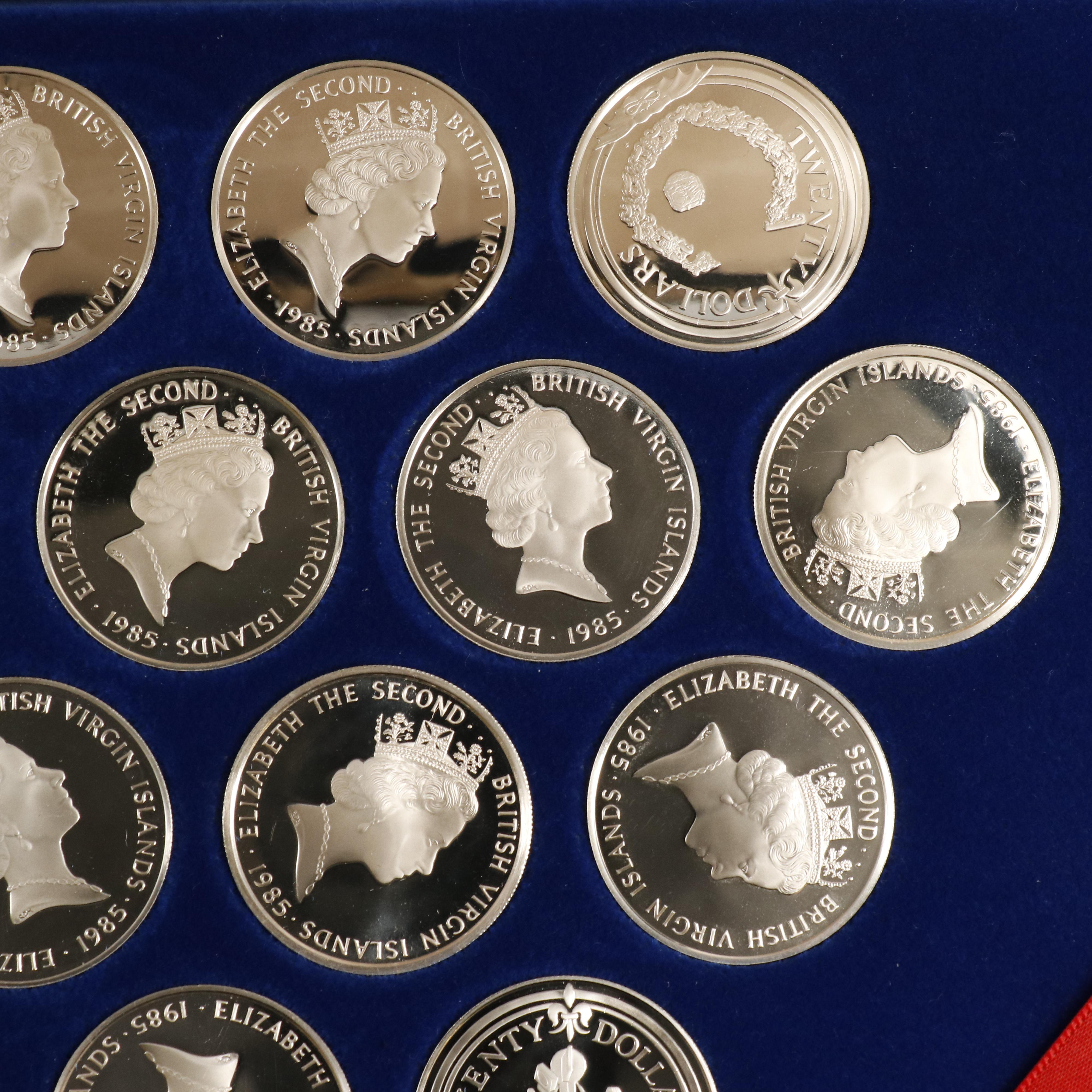 "Treasure Coins of the Caribbean" Complete 1985 Set of 25 BVI Silver Coins