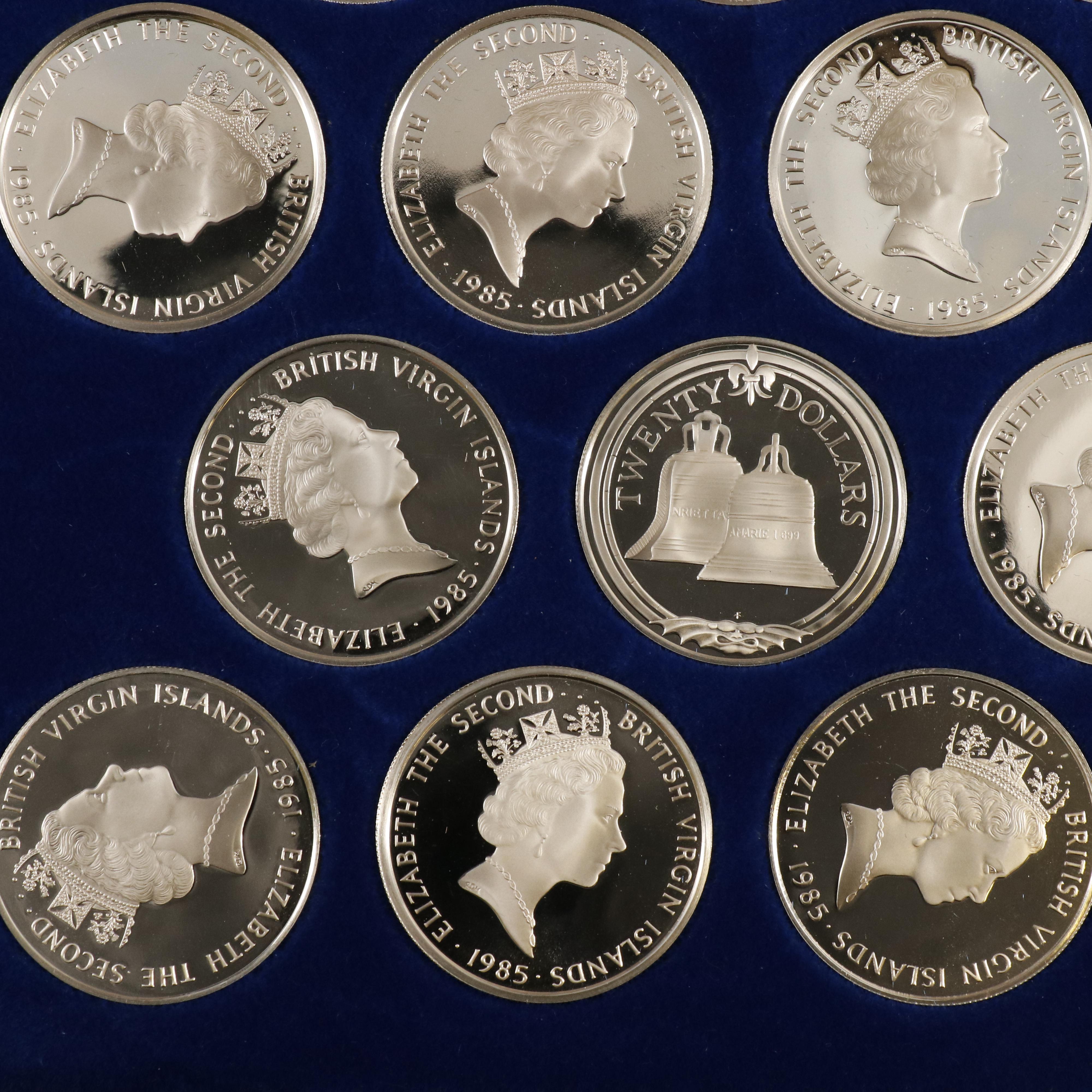 "Treasure Coins of the Caribbean" Complete 1985 Set of 25 BVI Silver Coins