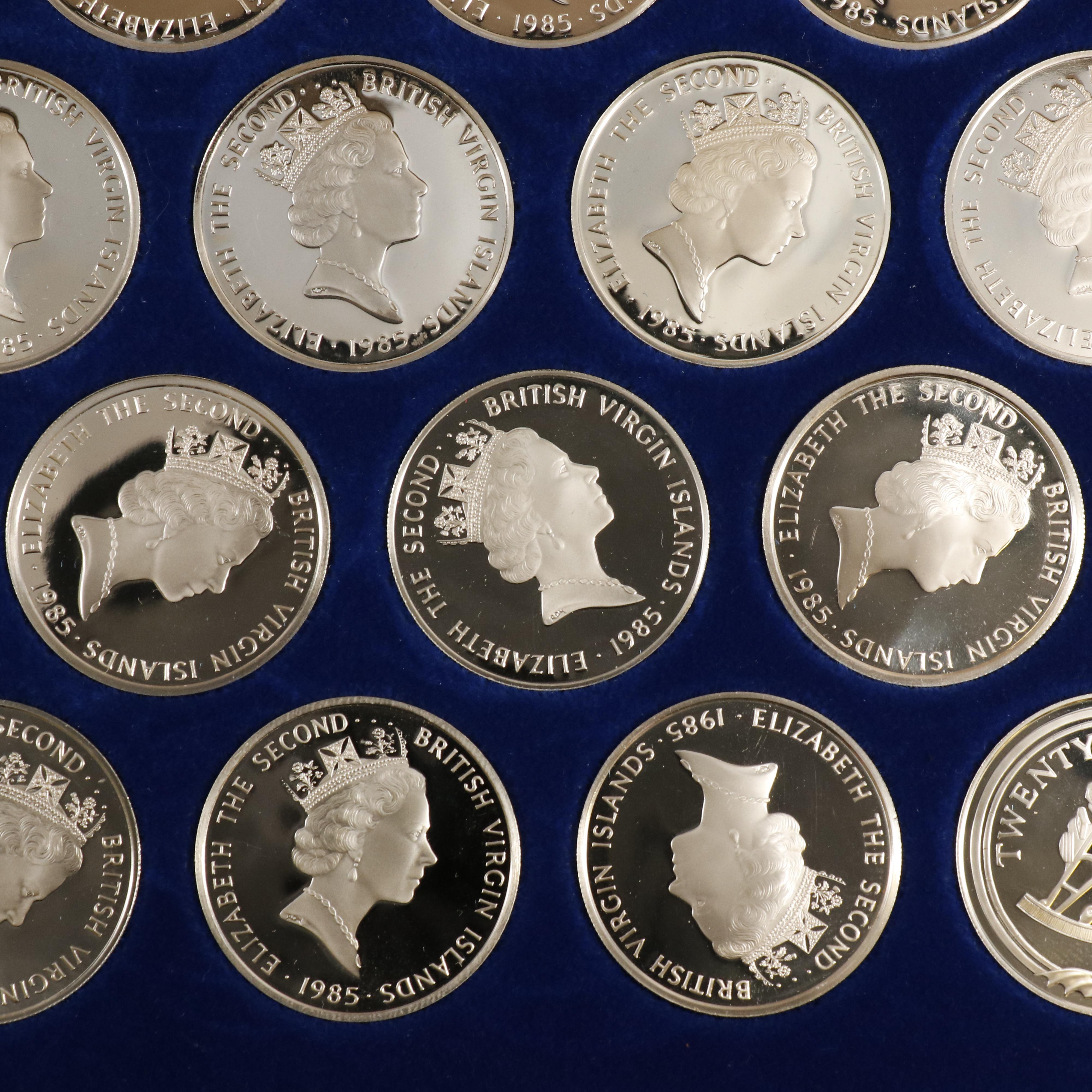 "Treasure Coins of the Caribbean" Complete 1985 Set of 25 BVI Silver Coins