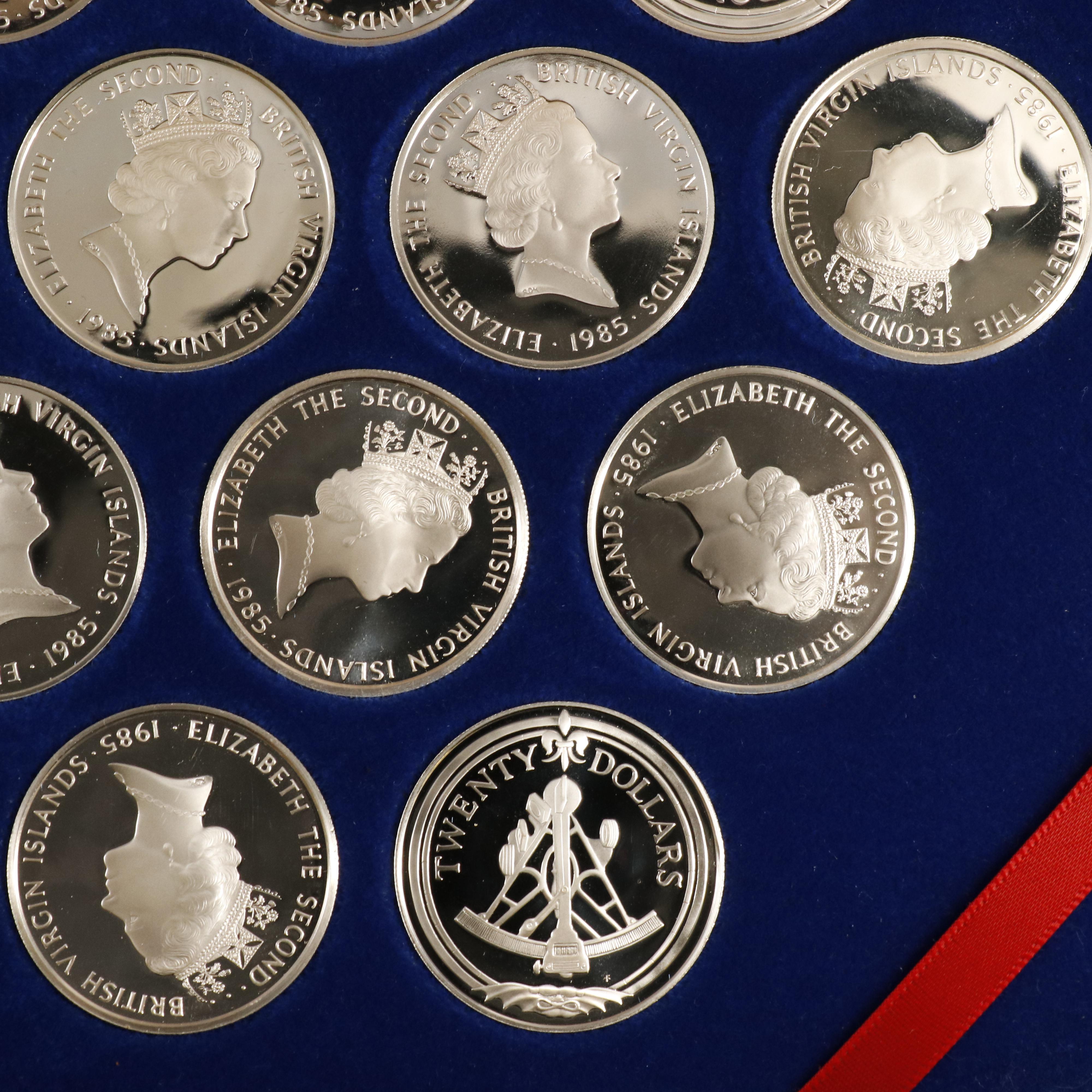 "Treasure Coins of the Caribbean" Complete 1985 Set of 25 BVI Silver Coins