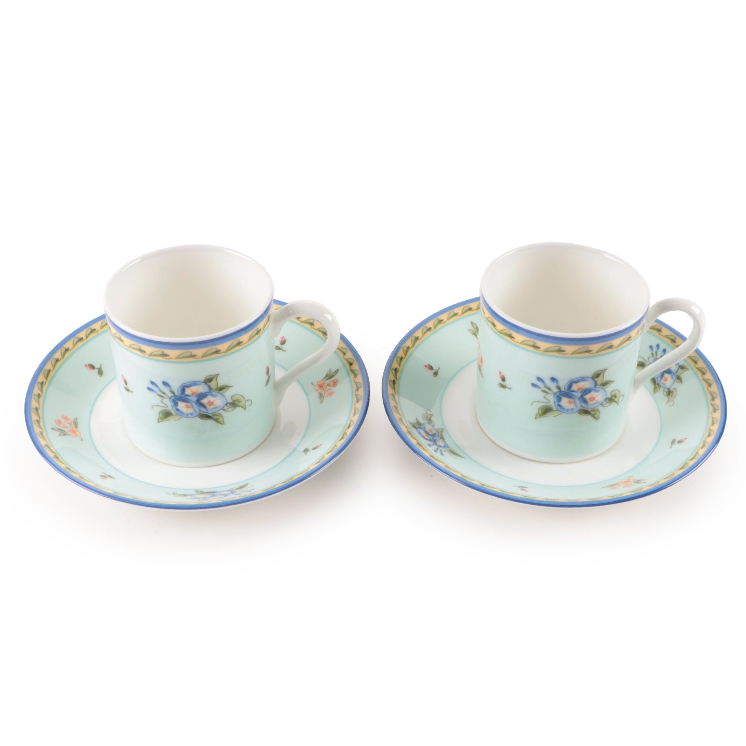 Tiffany & Co. "Morning Glory" Demitasse Cups and Saucers, 2000