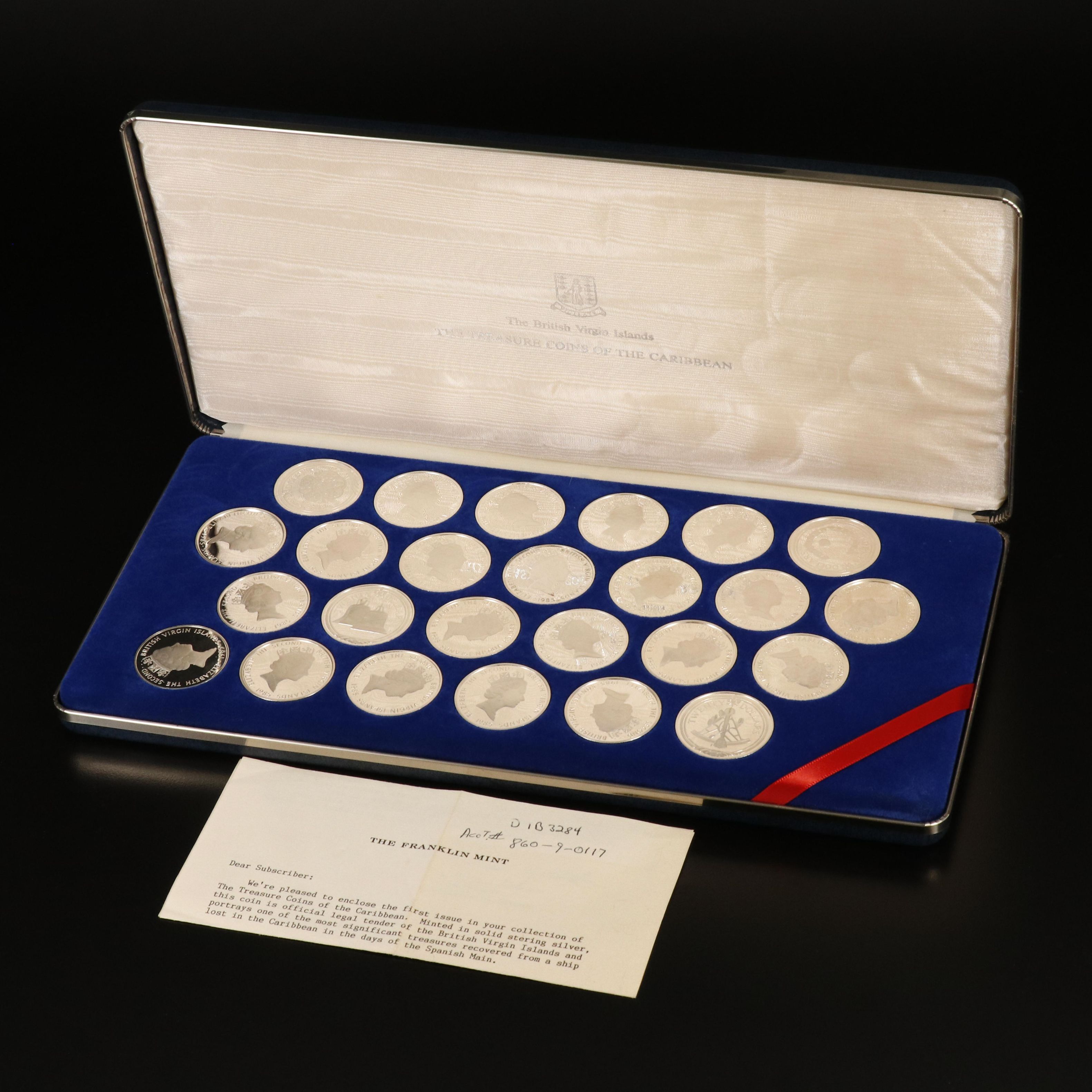 "Treasure Coins of the Caribbean" Complete 1985 Set of 25 BVI Silver Coins