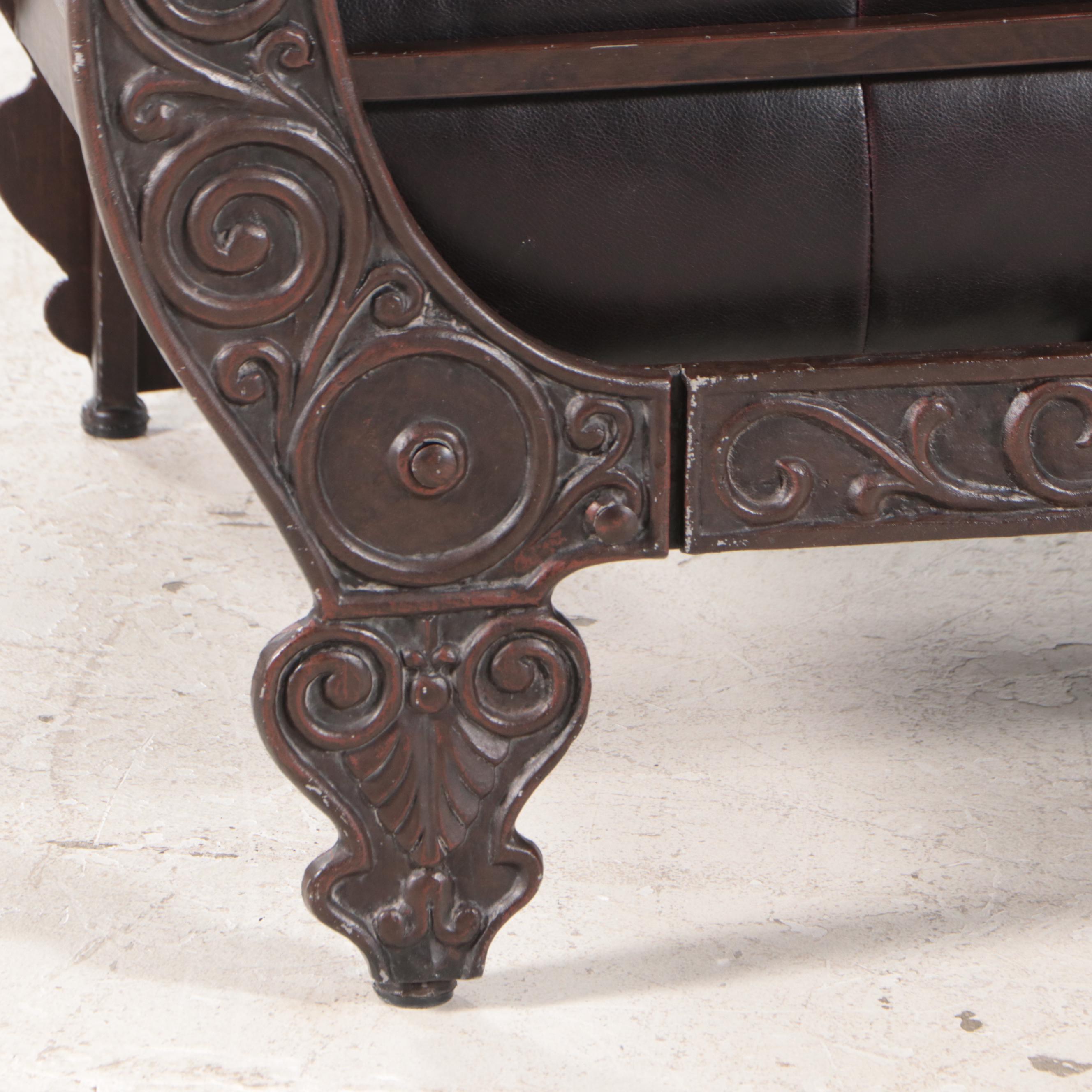 Thomasville Ernest Hemingway "Corrida" Cast Aluminum and Leather Sleigh Day Bed