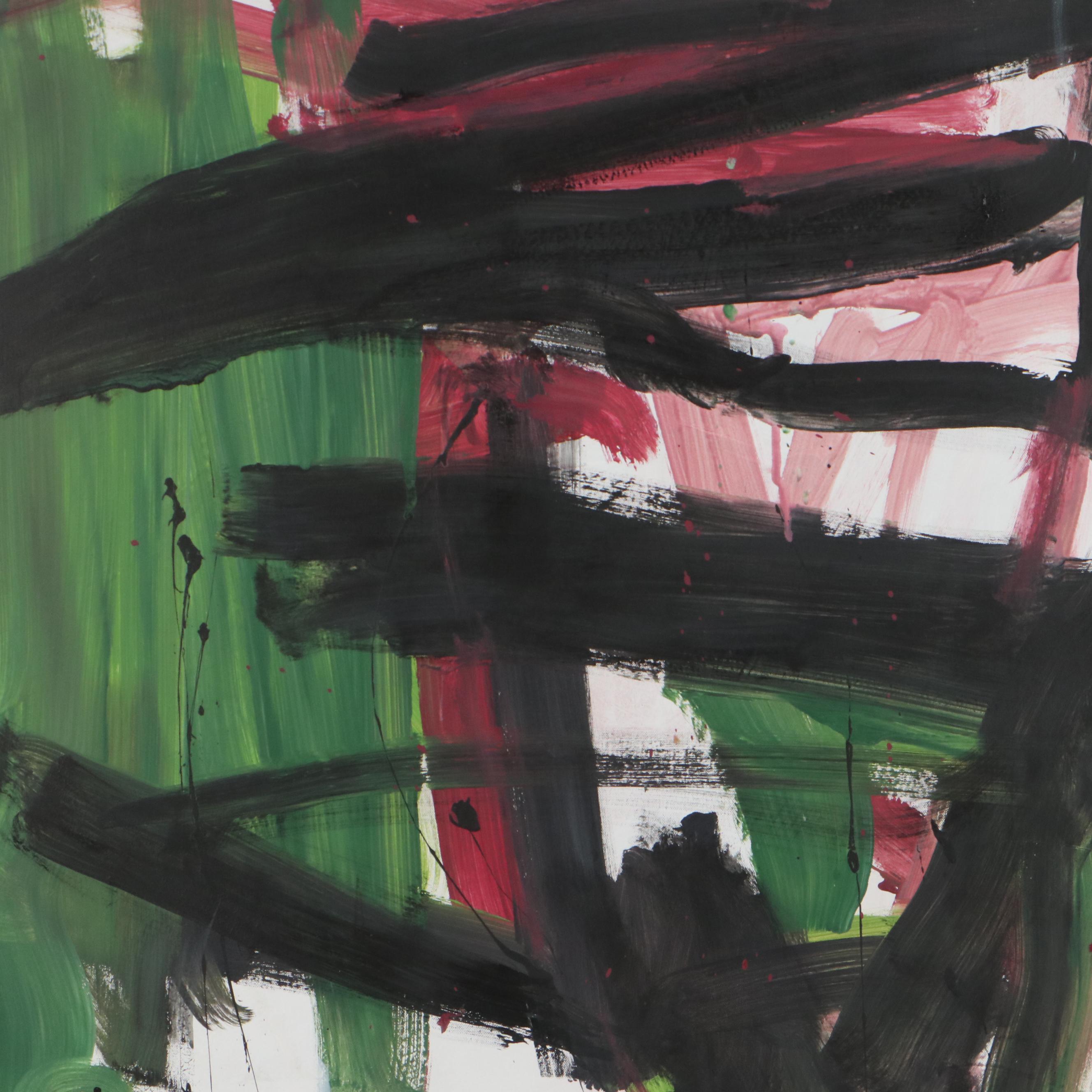 Robbie Kemper Abstract Acrylic Painting "Blendy Wash Angles"