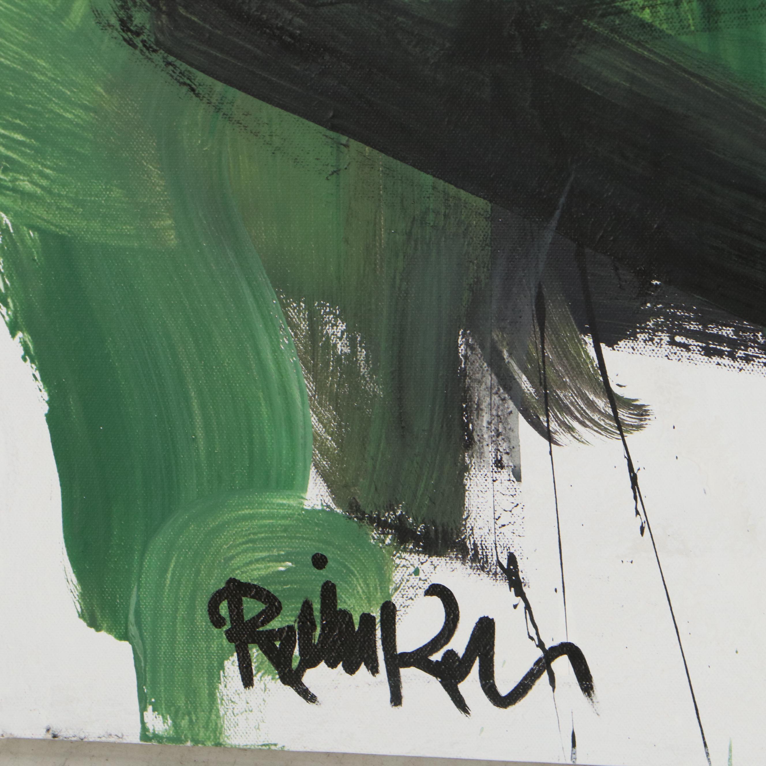 Robbie Kemper Abstract Acrylic Painting "Blendy Wash Angles"