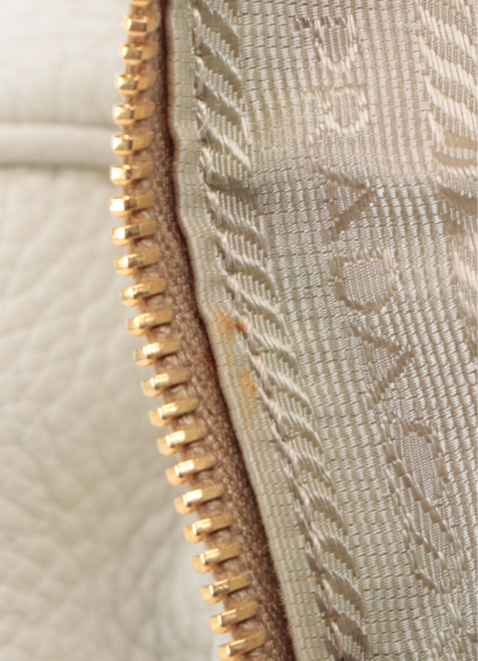 Prada Locking Shoulder Bag in Off-White Leather/Nylon with Buckle Strap