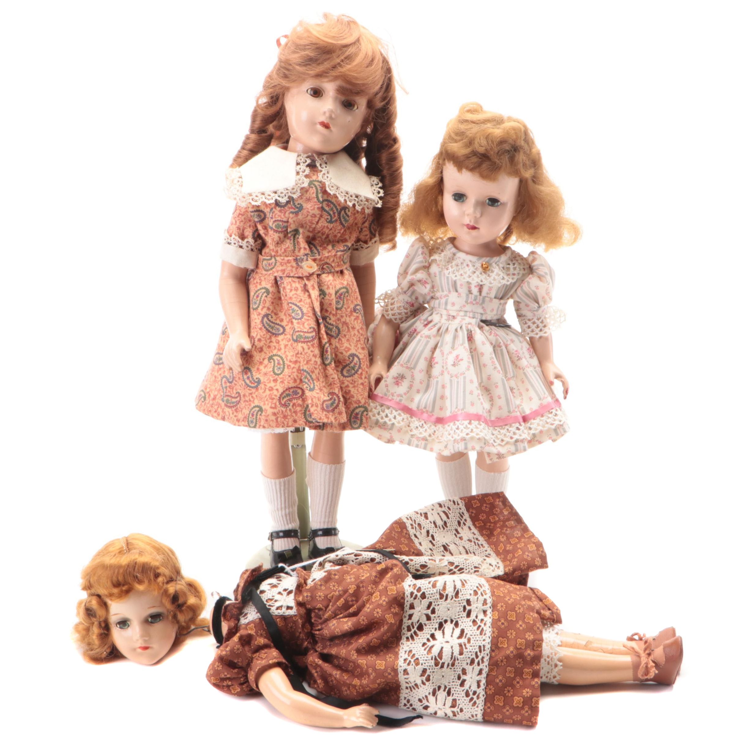 Mary Hoyer, Arranbee with Other Composition Sleepy Eyes Dolls, Mid-20th Century