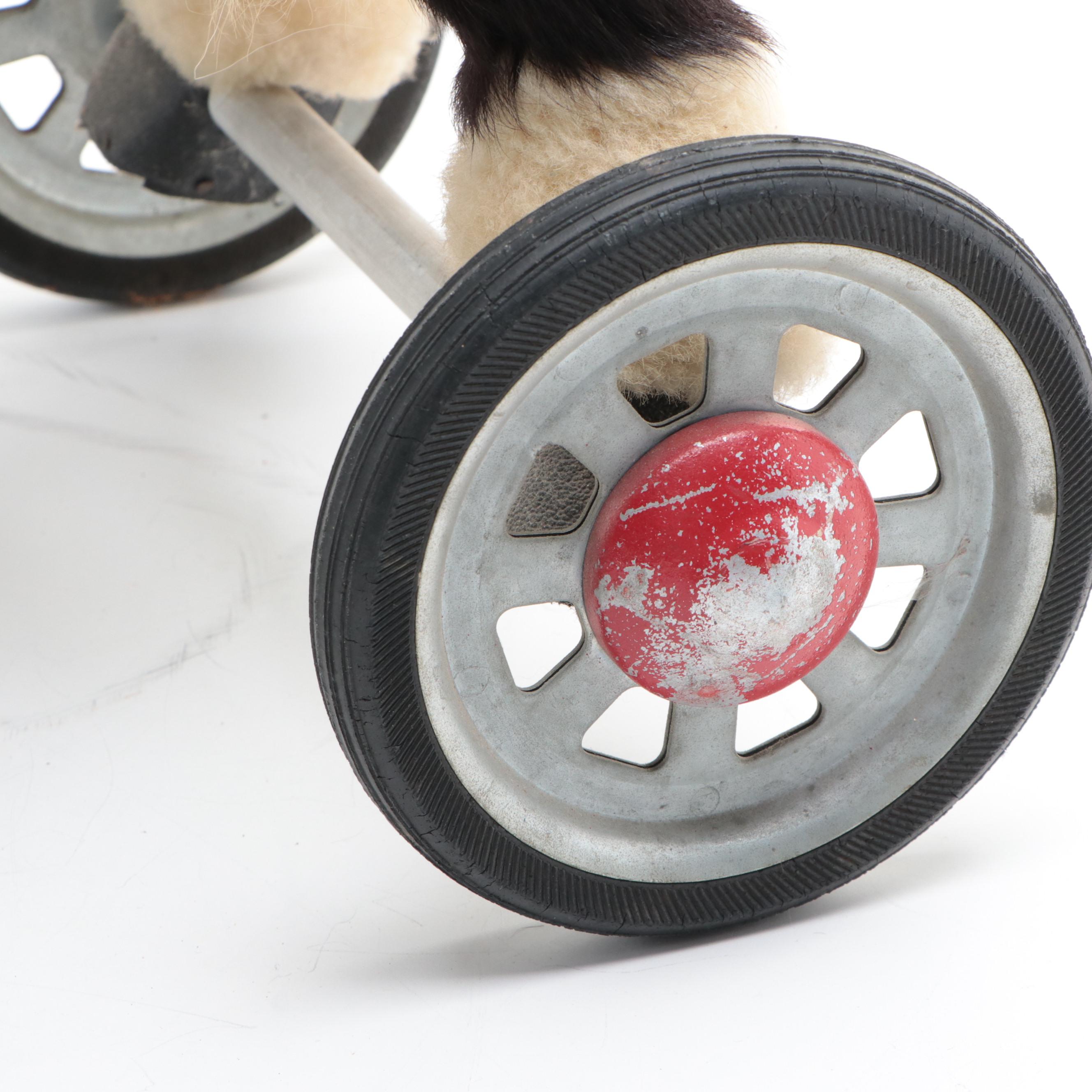 Steiff Type Mohair Horse Pull Toy, Early to Mid-20th Century