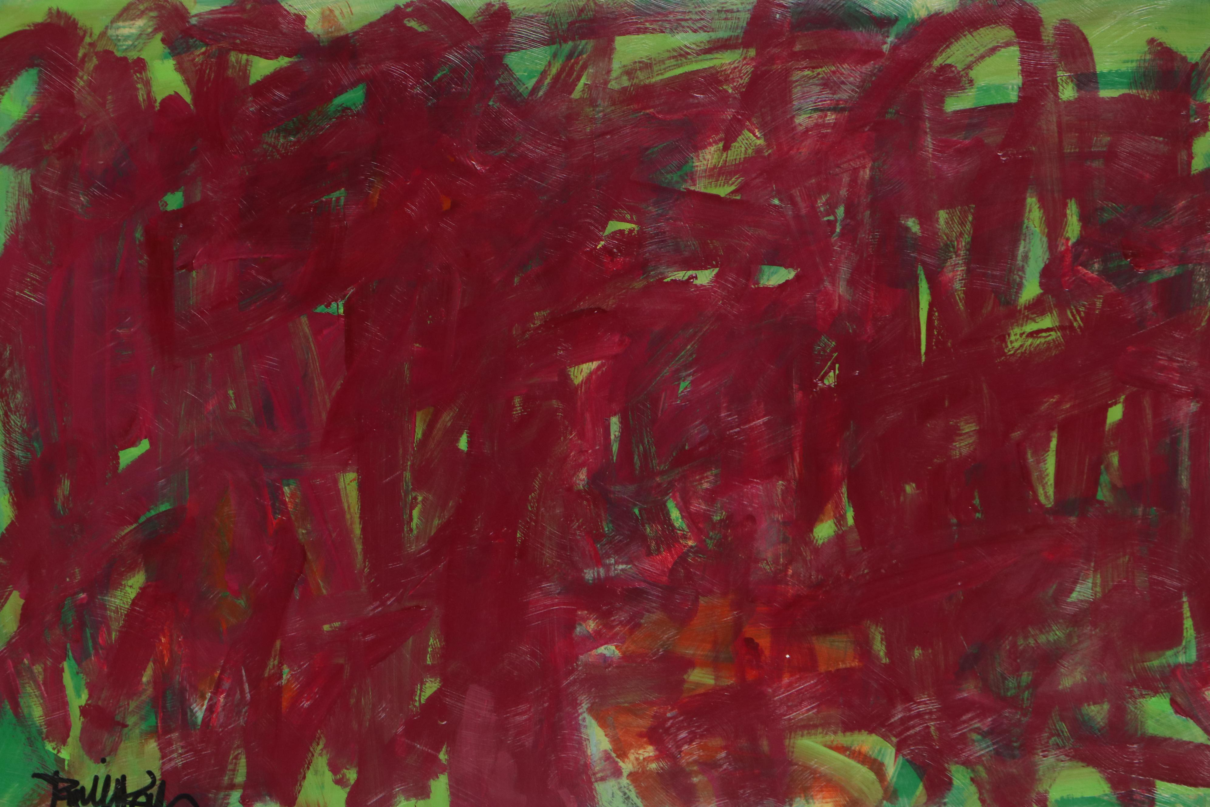 Robbie Kemper Abstract Acrylic Painting "Magenta Salad"