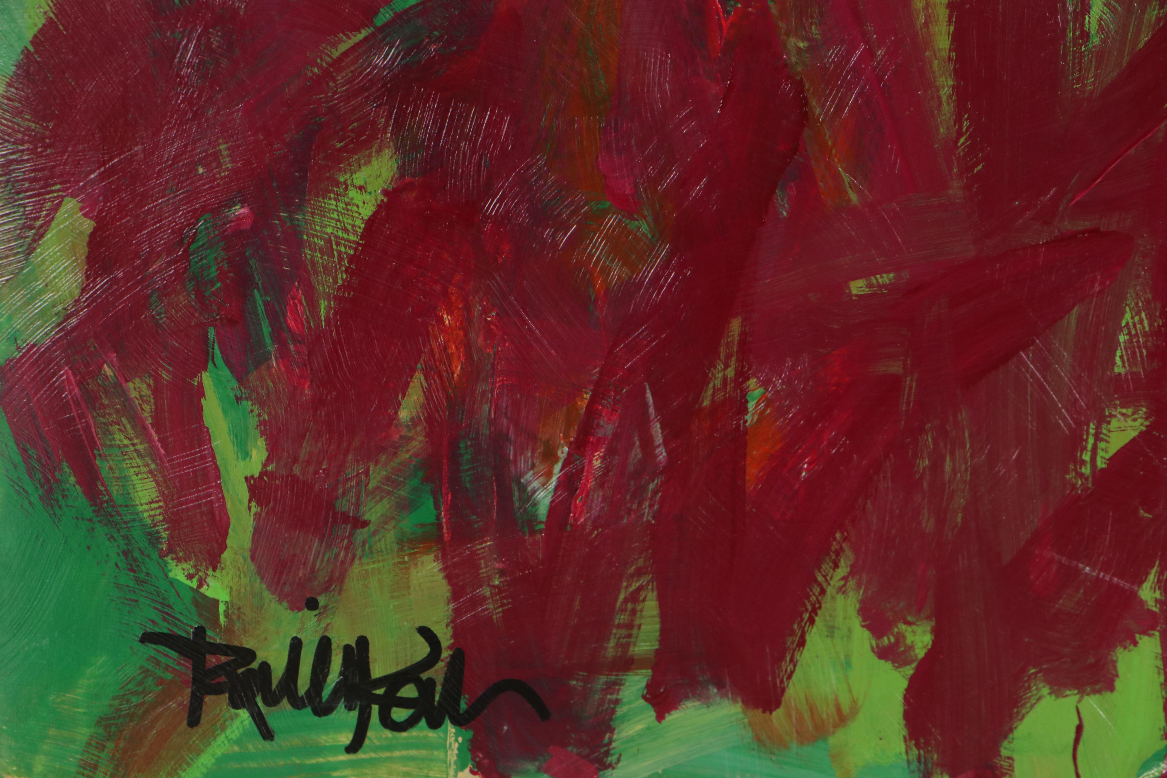 Robbie Kemper Abstract Acrylic Painting "Magenta Salad"