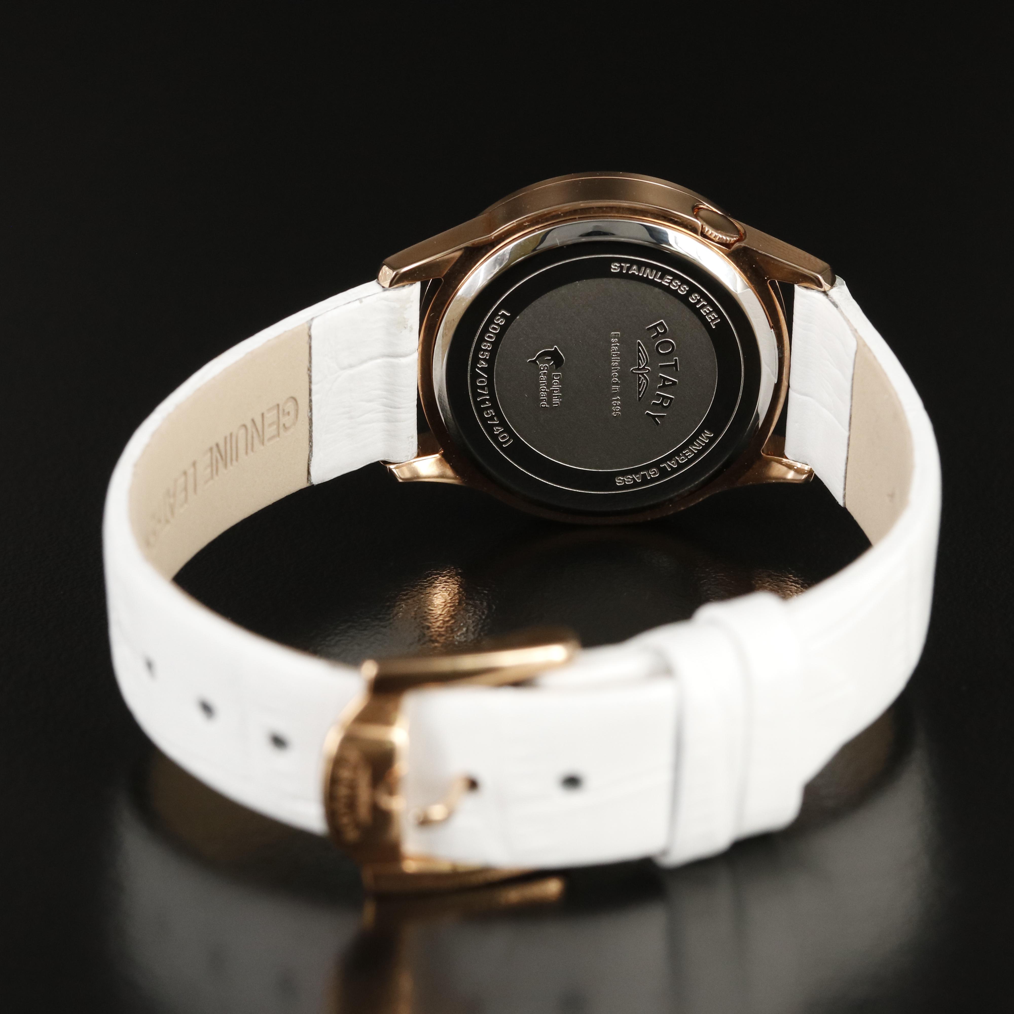 Rotary Quartz Wrist Watch with Mother-of-Pearl Dial