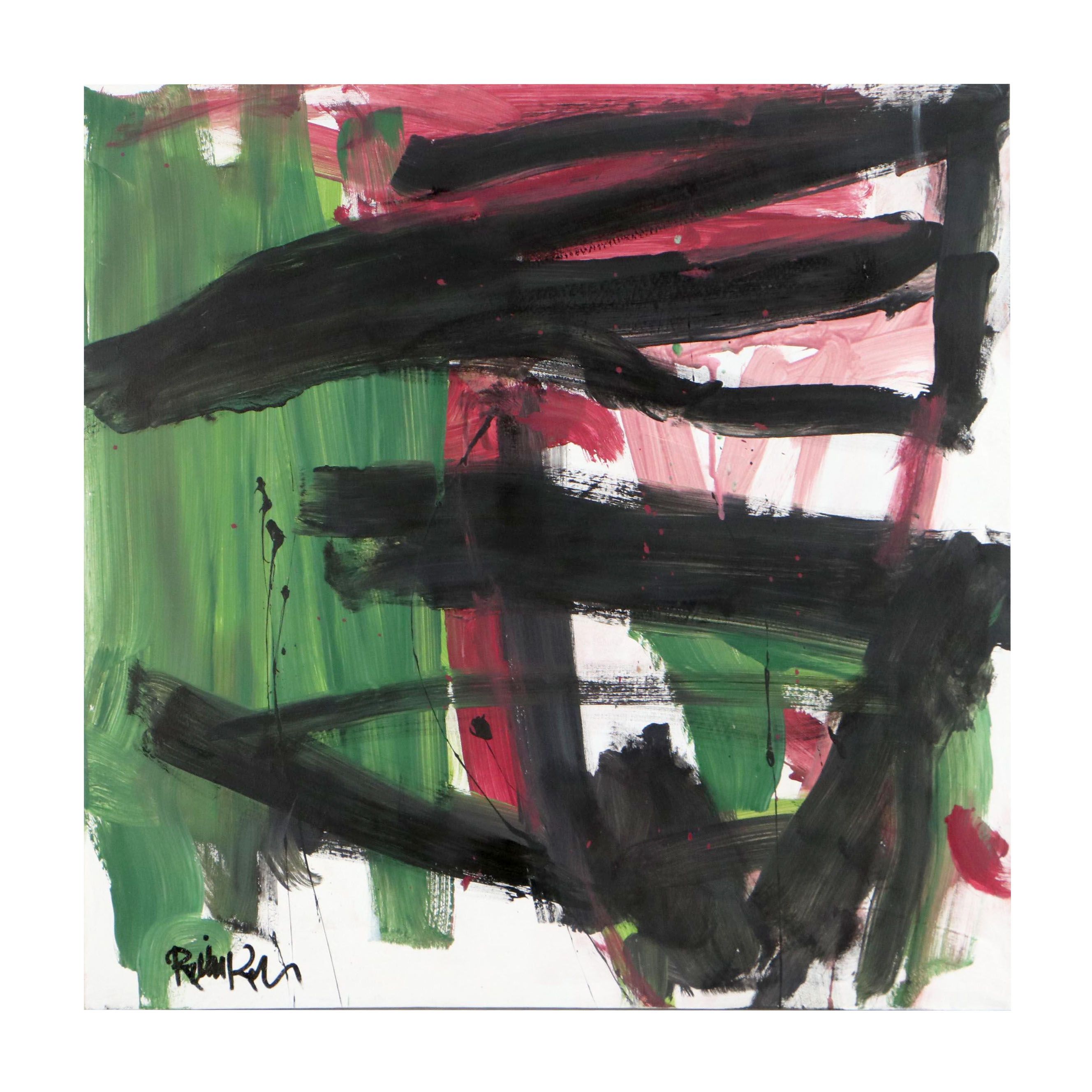 Robbie Kemper Abstract Acrylic Painting "Blendy Wash Angles"