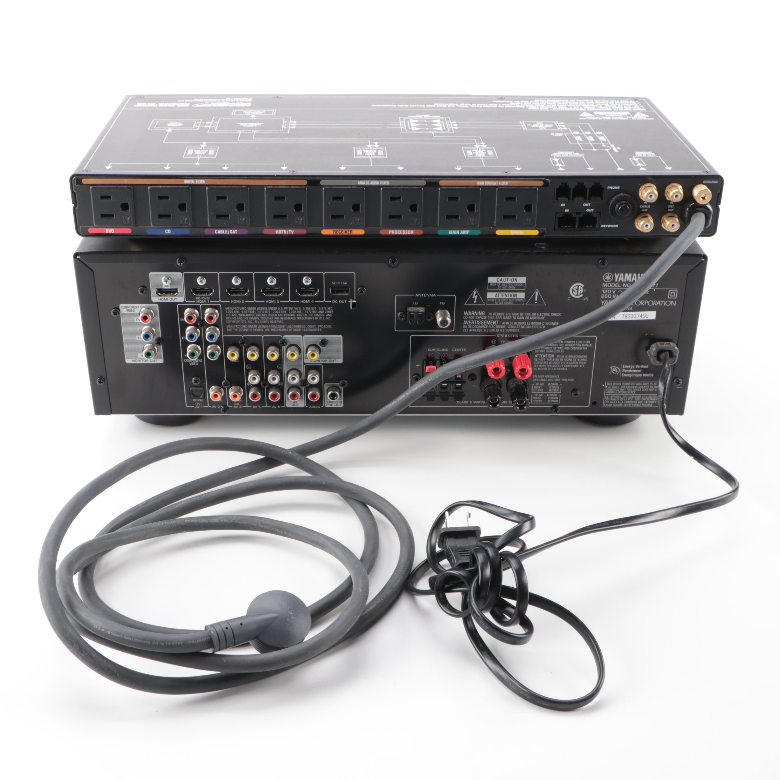 Yamaha RX-V377 AV Receiver with Monster Power Home Theater Power Center