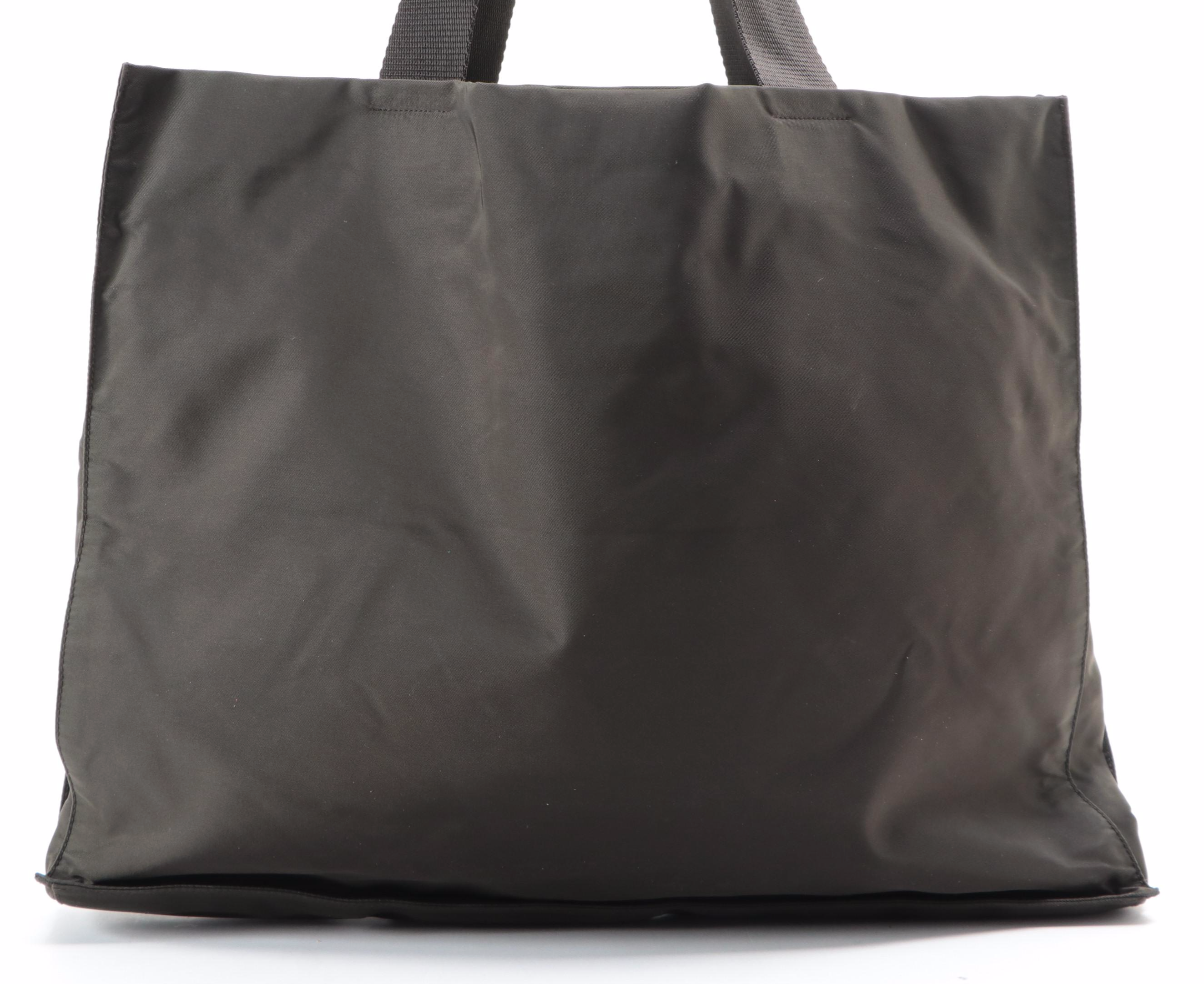 Prada Shoulder Tote in Brown Nylon Tessuto