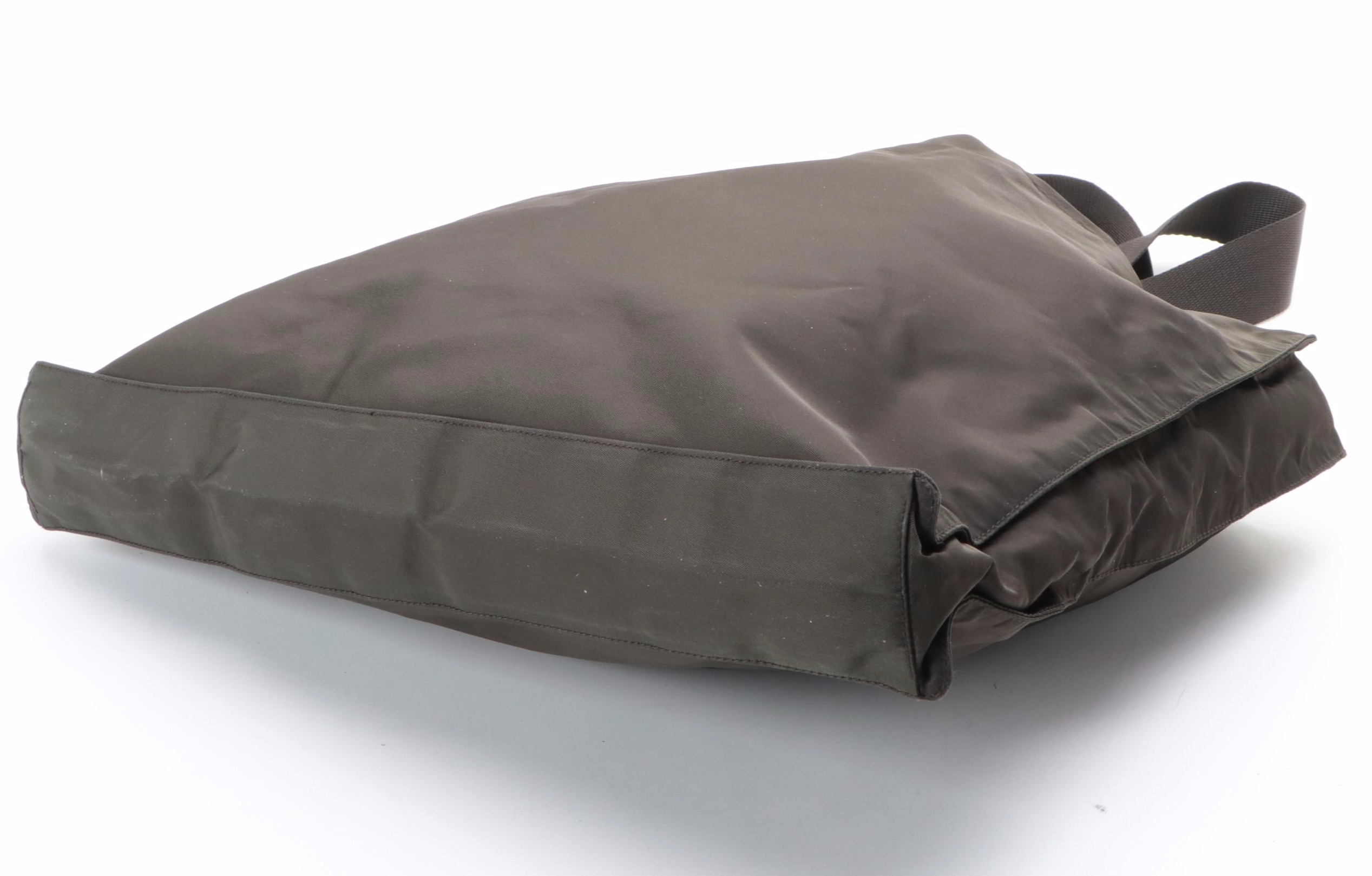 Prada Shoulder Tote in Brown Nylon Tessuto