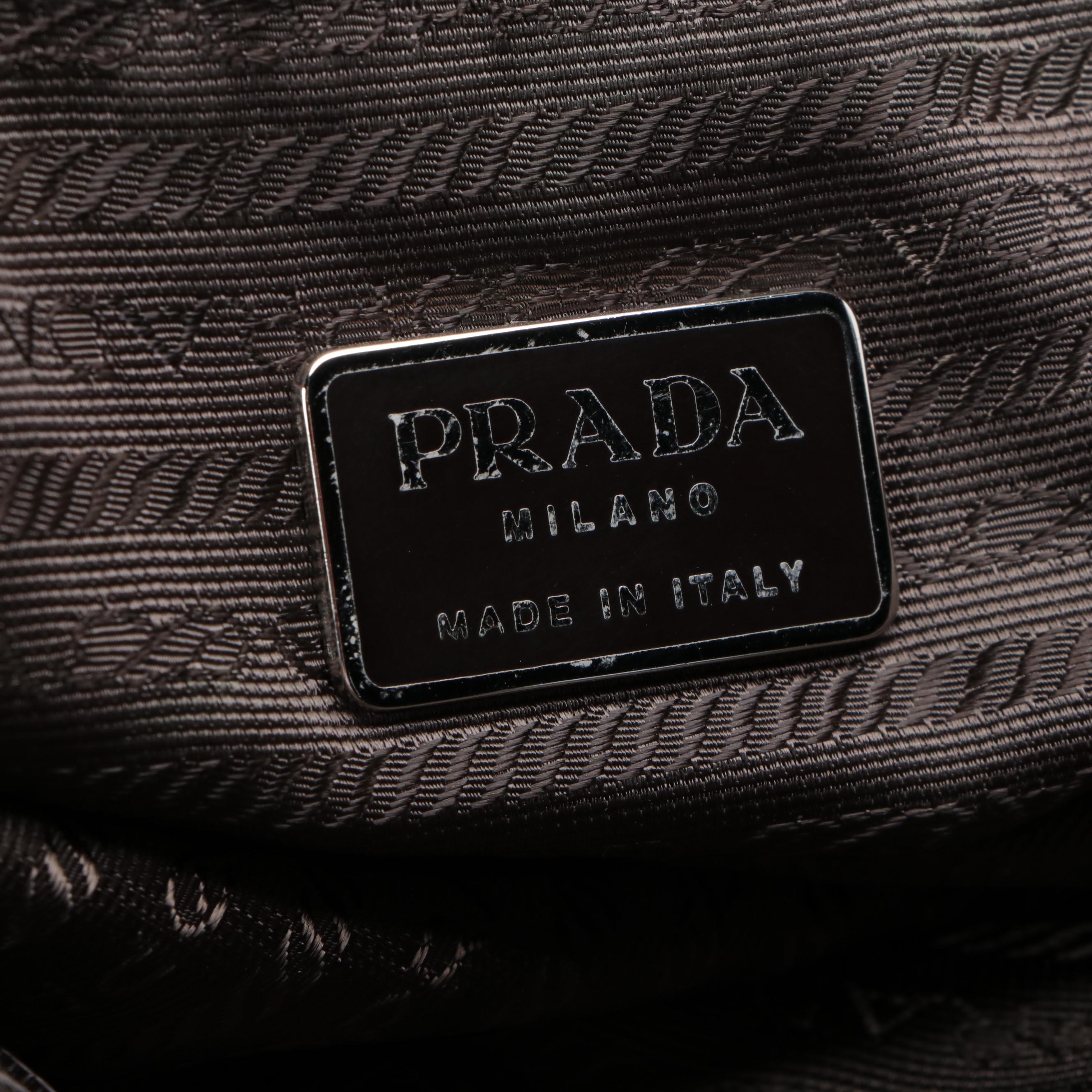 Prada Shoulder Tote in Brown Nylon Tessuto