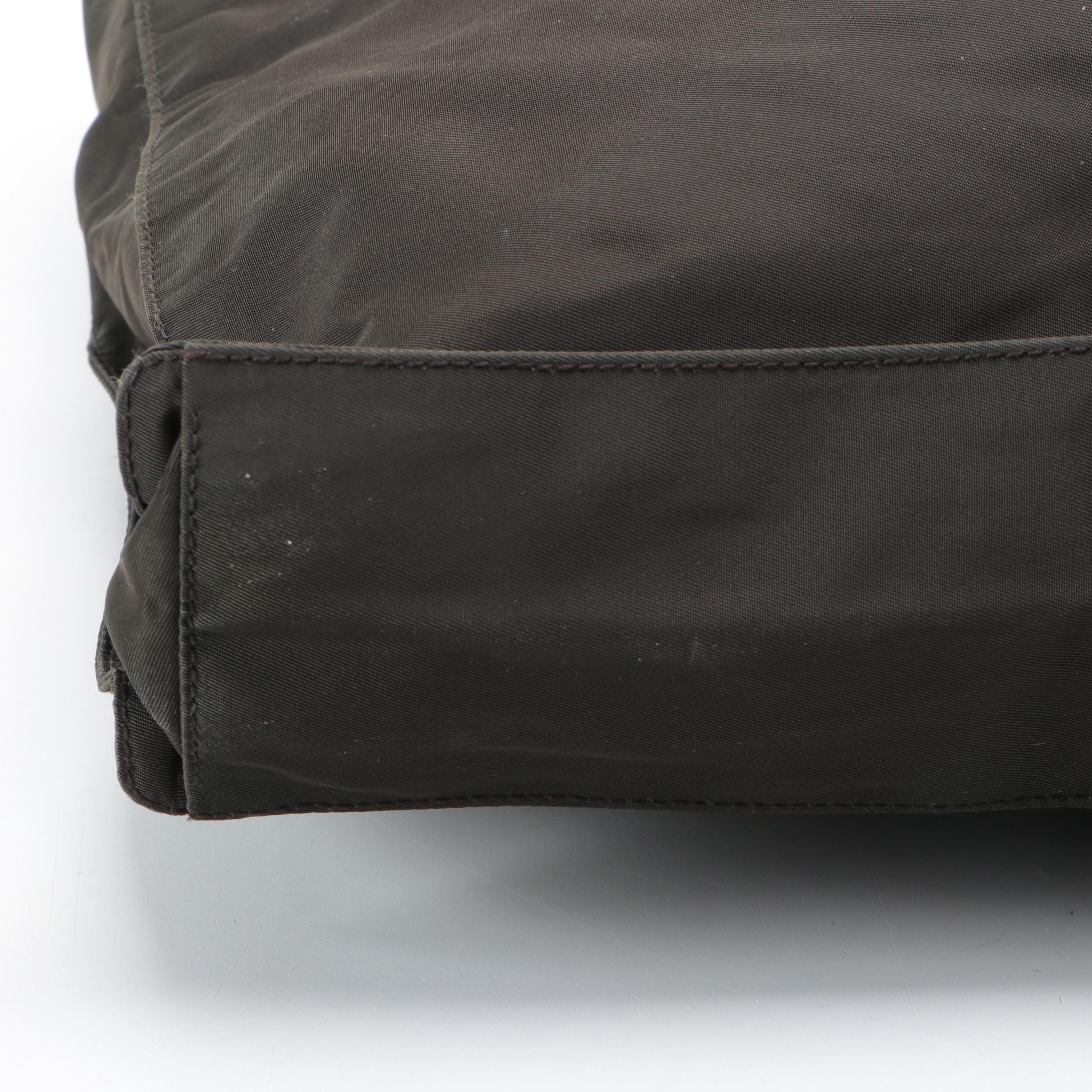 Prada Shoulder Tote in Brown Nylon Tessuto