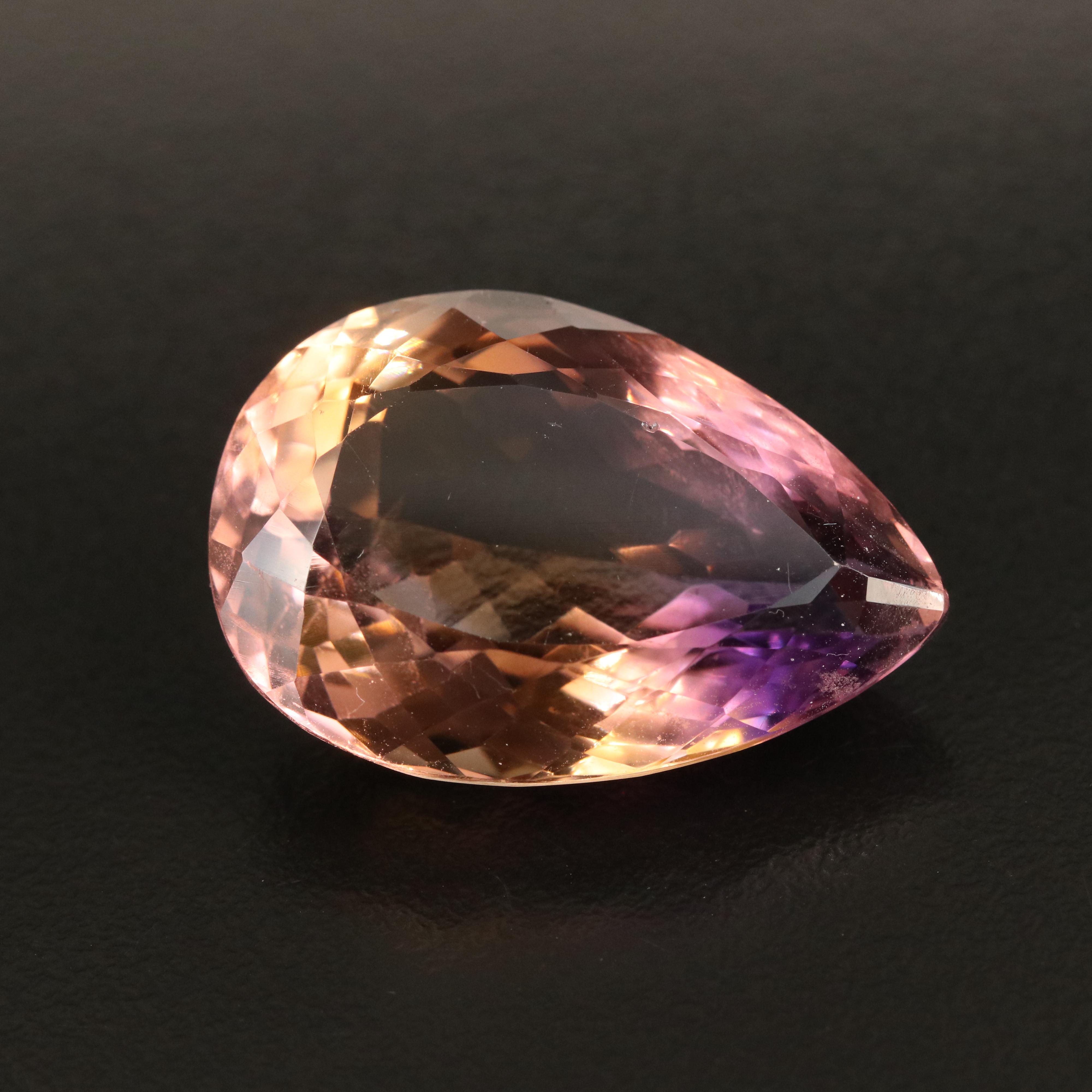 Loose 39.35 CT Pear Faceted Ametrine