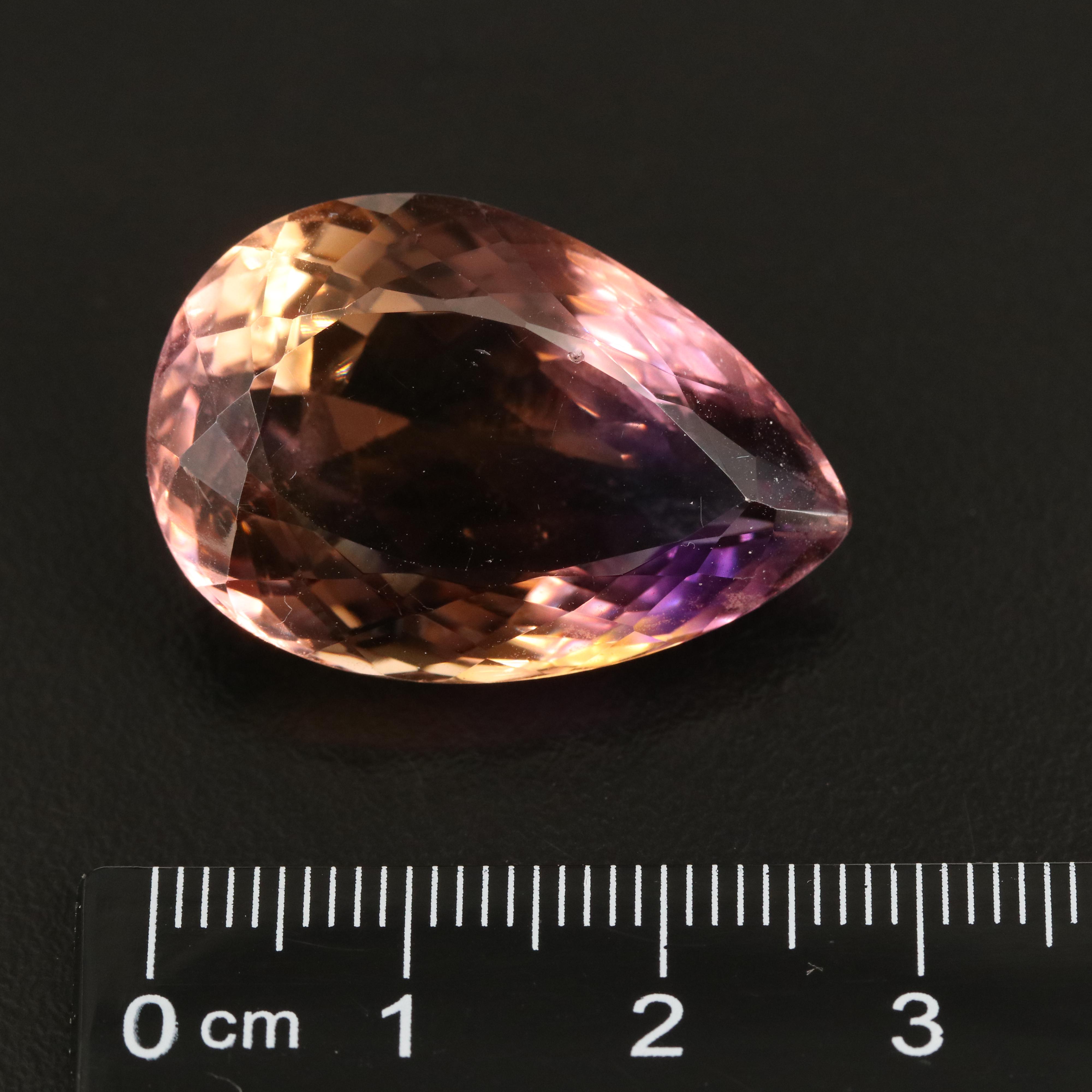 Loose 39.35 CT Pear Faceted Ametrine