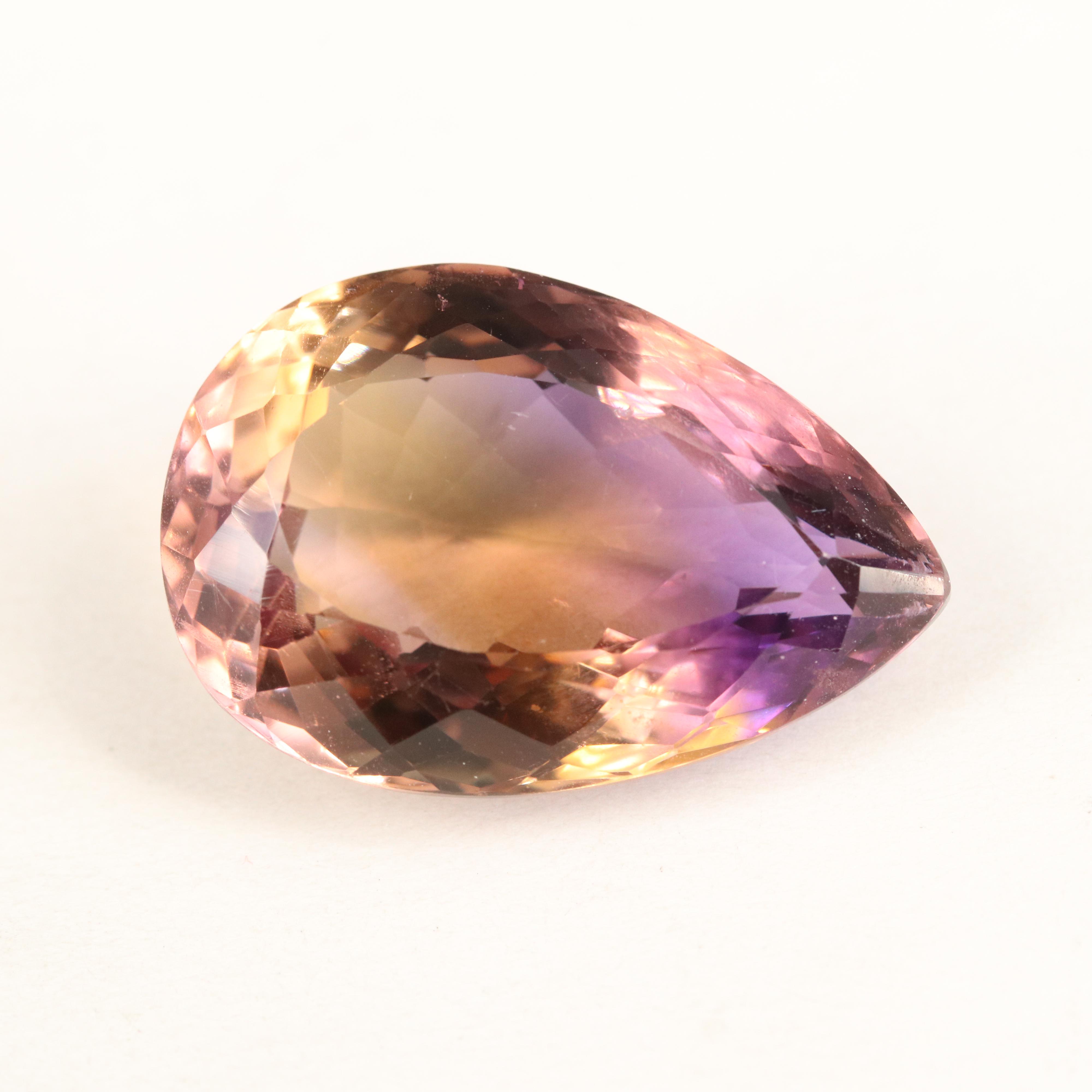 Loose 39.35 CT Pear Faceted Ametrine