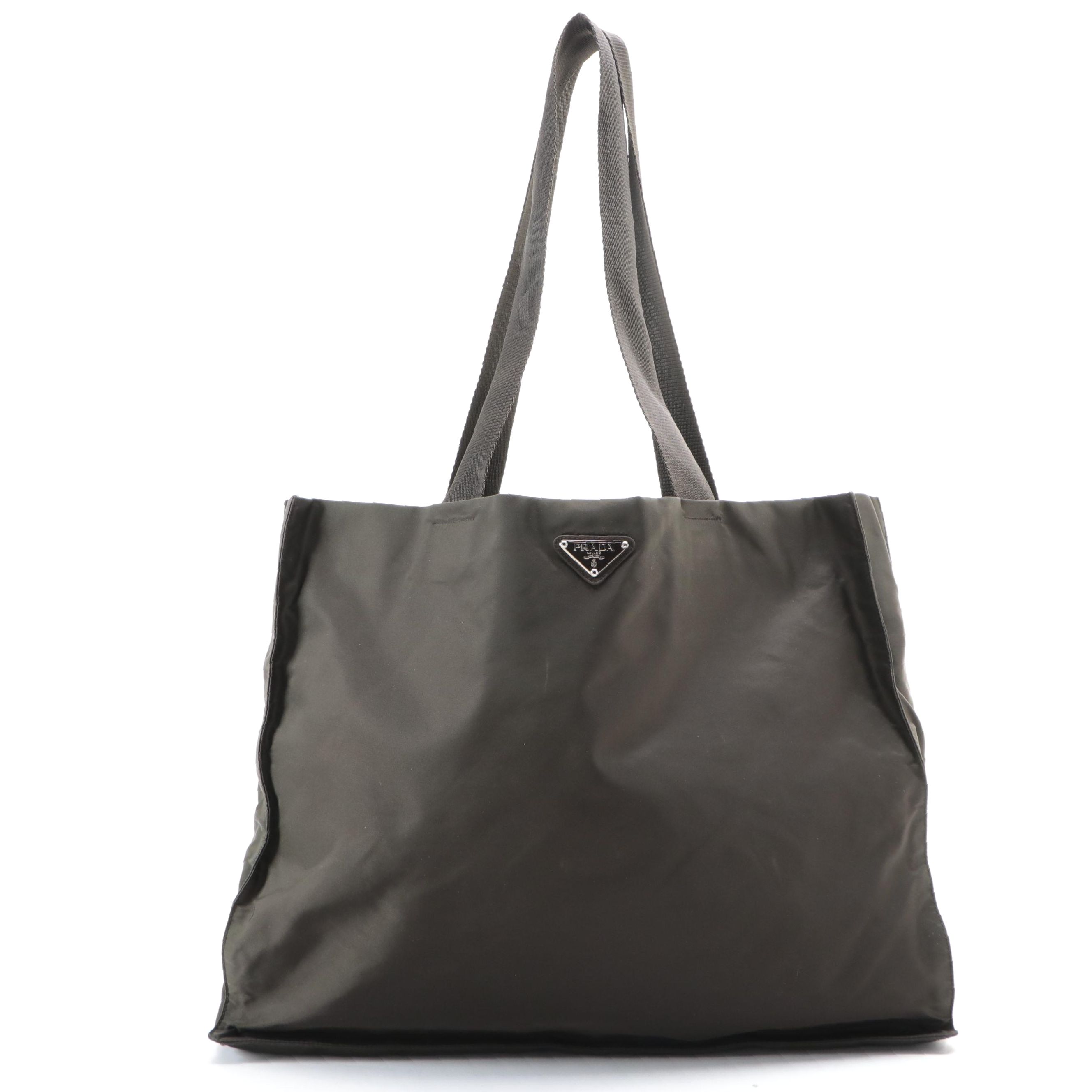 Prada Shoulder Tote in Brown Nylon Tessuto