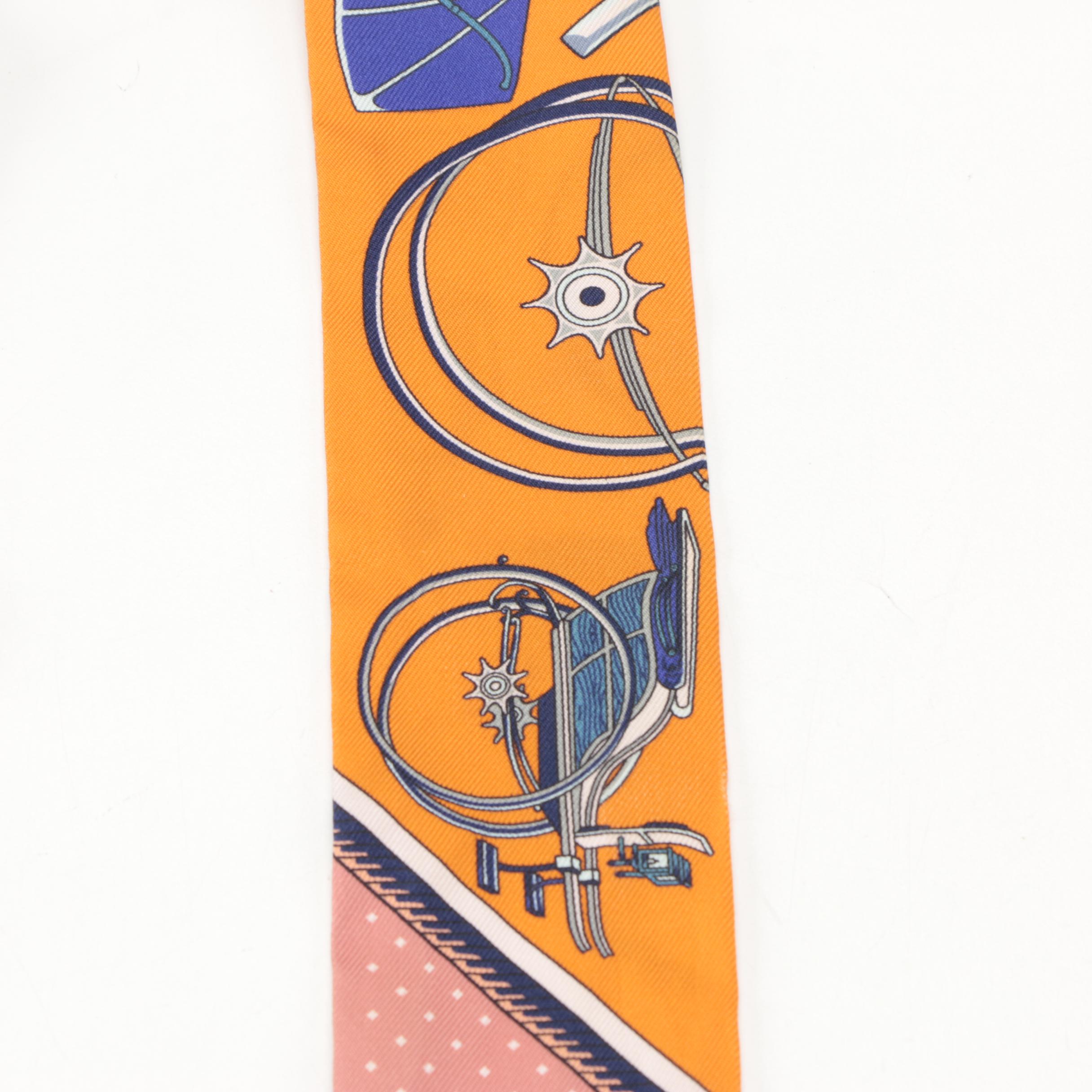 Hermès "Les Voitures a Transformation" Twilly Scarf