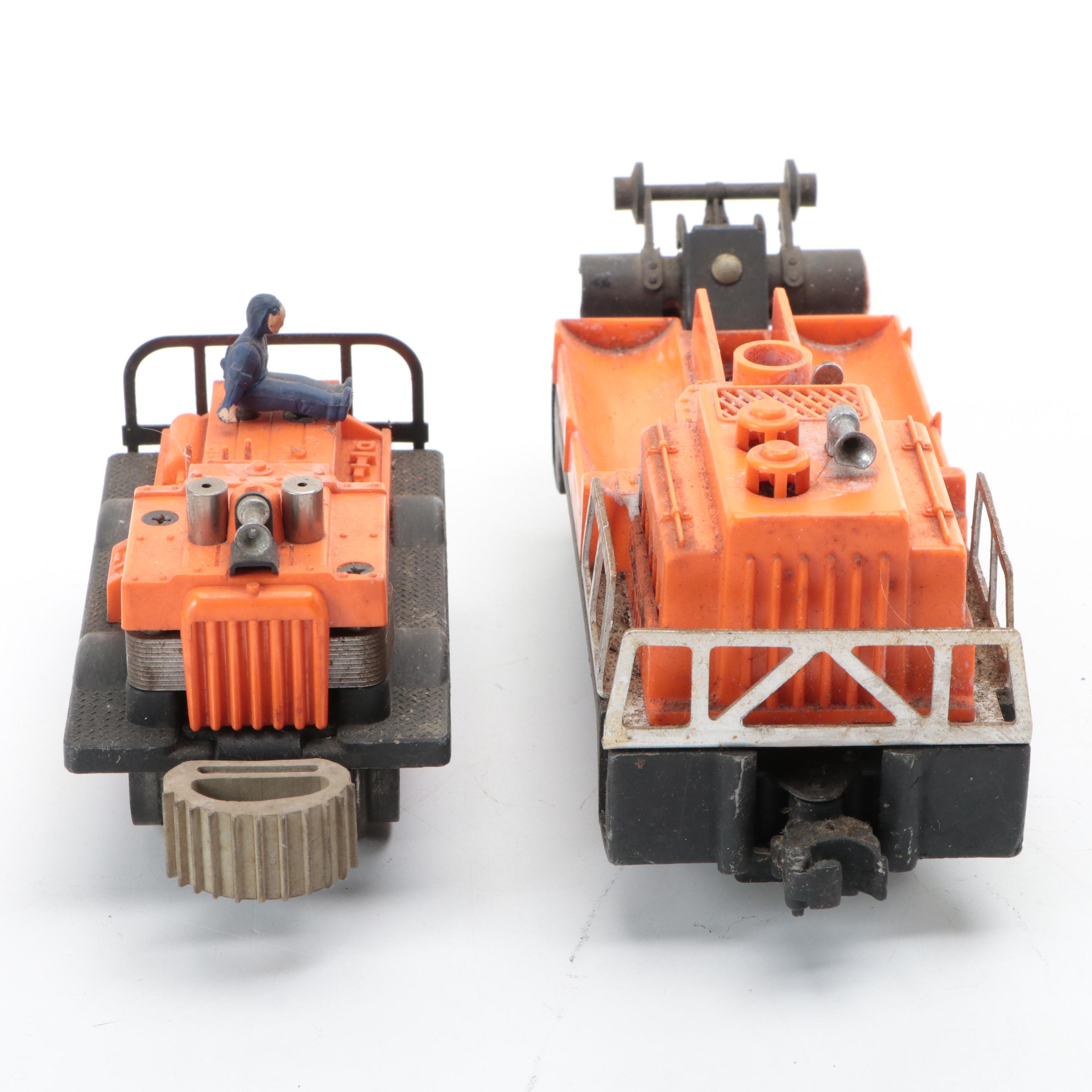 Lionel O-Scale Track Cleaning Car and Gang Car with Transformer and Power Clip