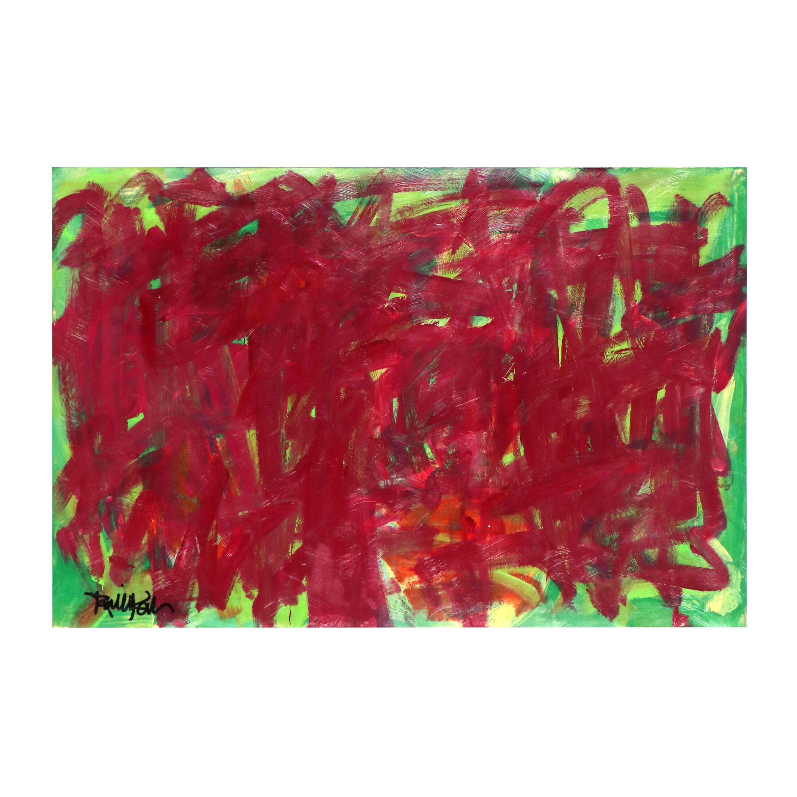 Robbie Kemper Abstract Acrylic Painting "Magenta Salad"