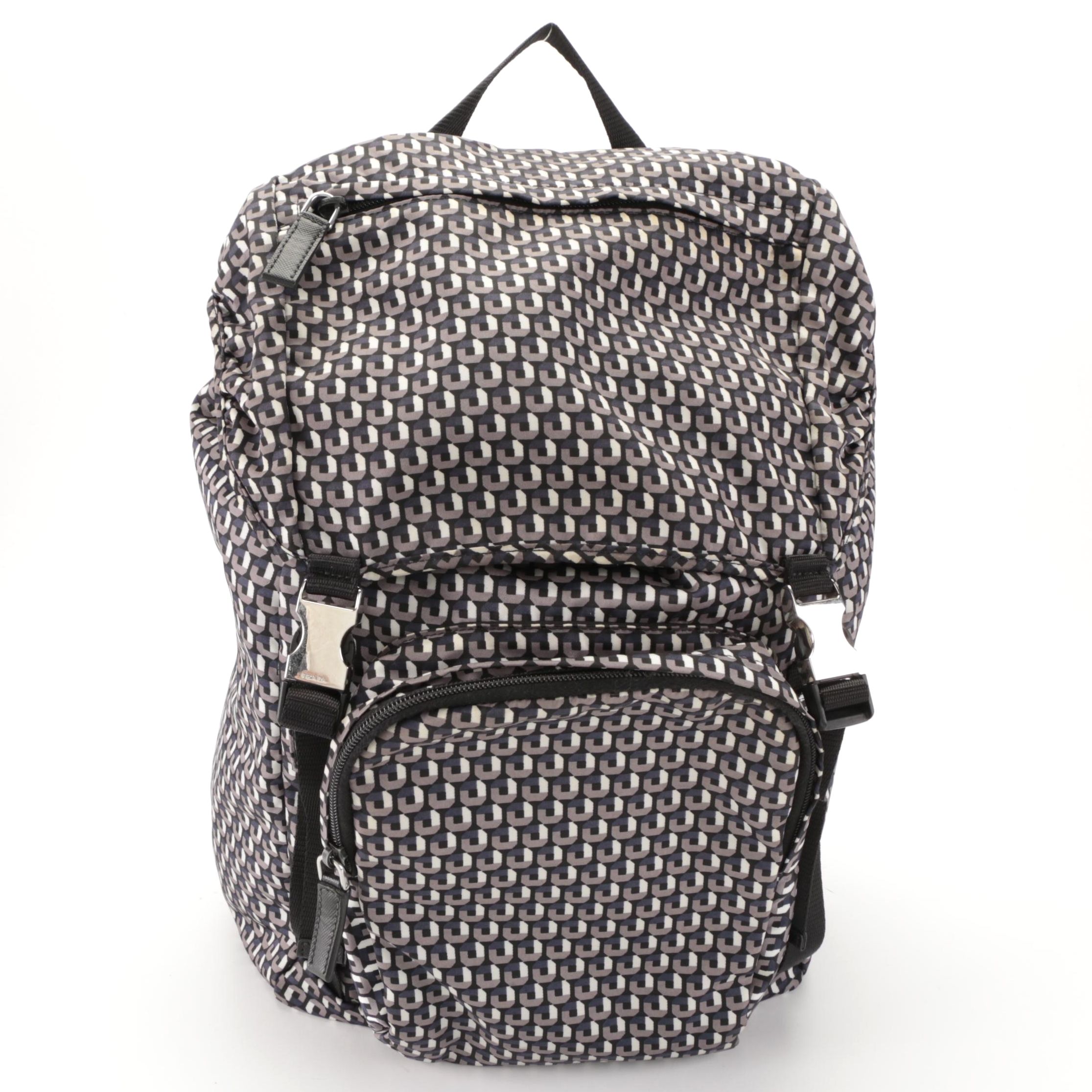 Prada Drawstring Backpack in Tessuto Stampato Print Nylon
